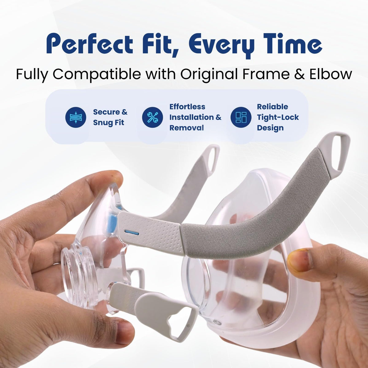 Replacement Cushion for AirFit F20 Mask - Pack of 2 Soft Silicone, Adaptive Design, Accessories, Sleep Apnea Mask, Comfortable and Secure Seal, Easy to Replace (Medium)