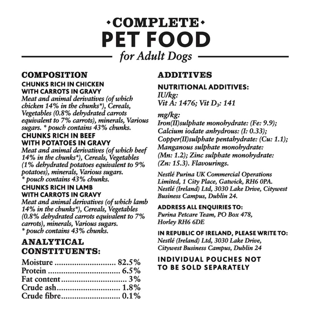 WINALOT Sunday Dinner Mixed in Gravy Wet Dog Food Pouches 40x100g