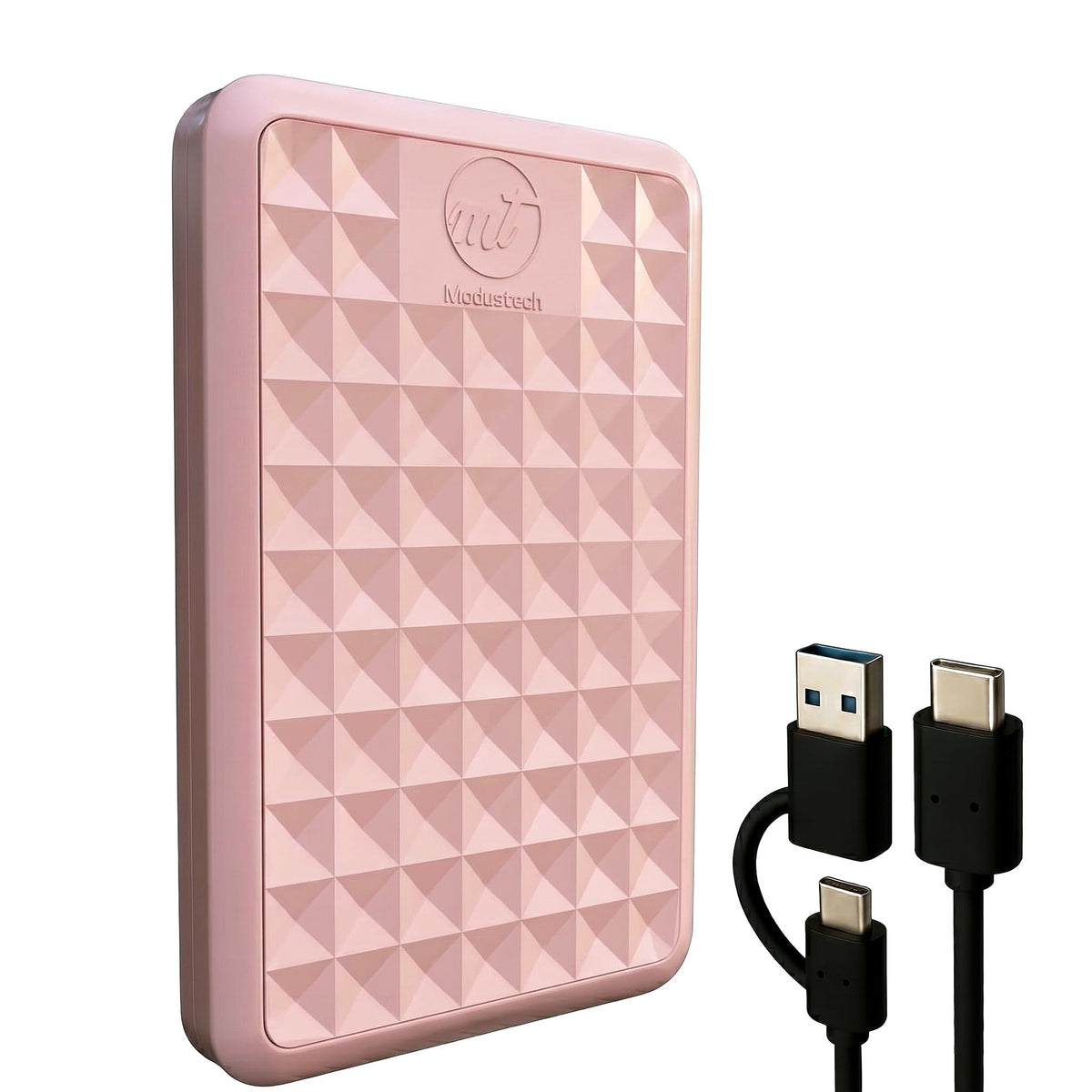 ModusTech Facet 1TB External Hard Drive Portable USB-C/USB 3.1 Plug & Play Ultra-Slim HDD Hard drive for Backup, Gaming, PC, Mac, Laptop, PS4, Xbox, Smart TV (Black)