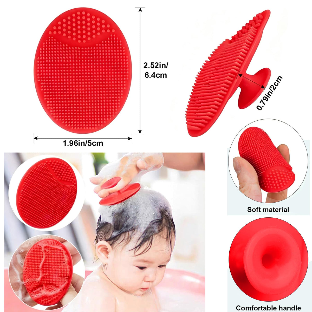 3PCS Baby Hair Brush with Wooden Handle and Comb Set for Newborns & Toddlers | Natural Soft Goat Bristles l Wood Comb l Green Cradle Cap Brush | Ideal for Cradle Cap