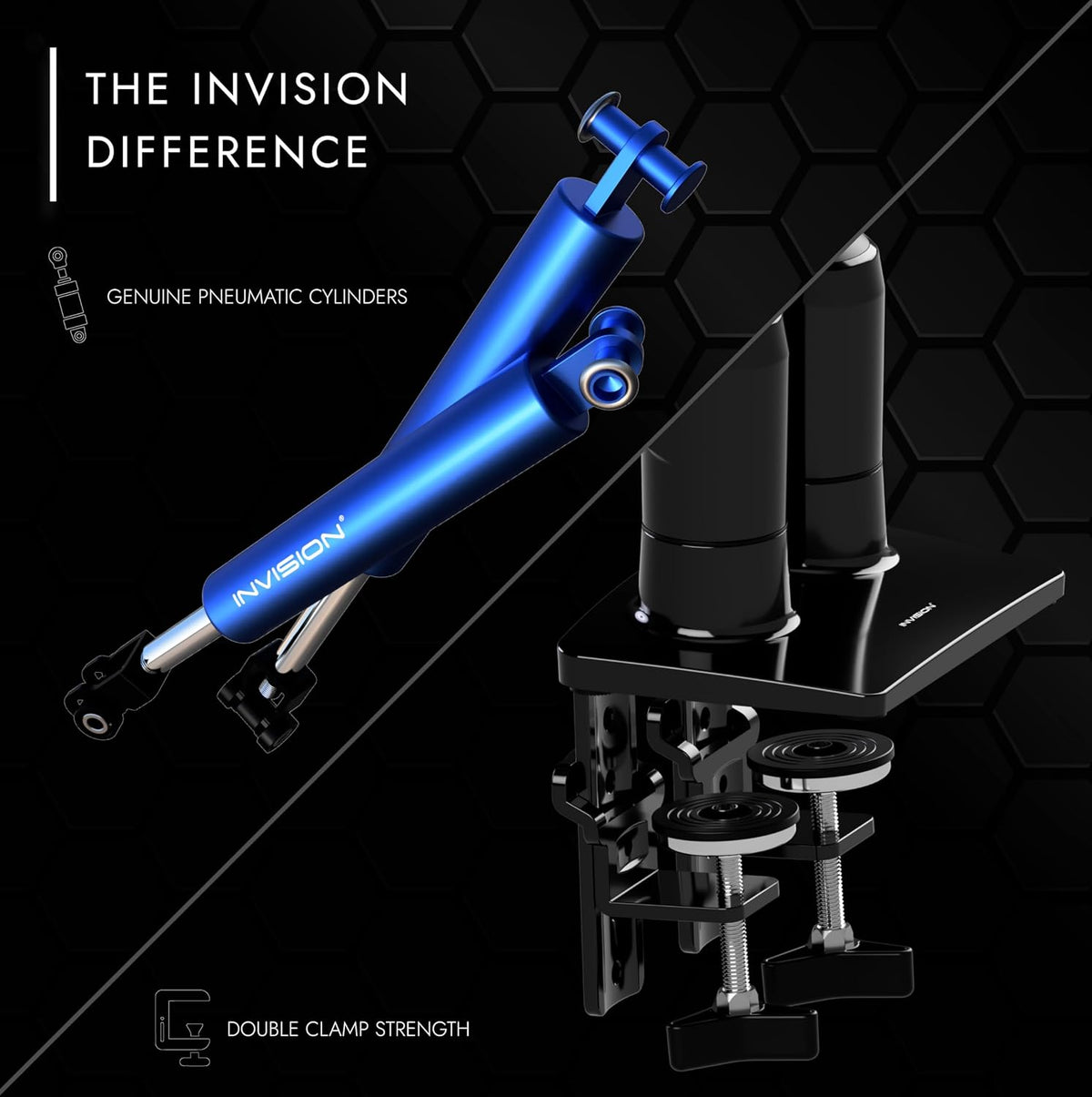 Invision Monitor Arm Desk Mount for 19-32 Inch Screens - VESA 75/100mm Desk Clamp Stand - Tool Free Height Adjustment with Tilt Swivel Rotate - Increased Load Capacity from 2-9kg MX400 Dual Arm