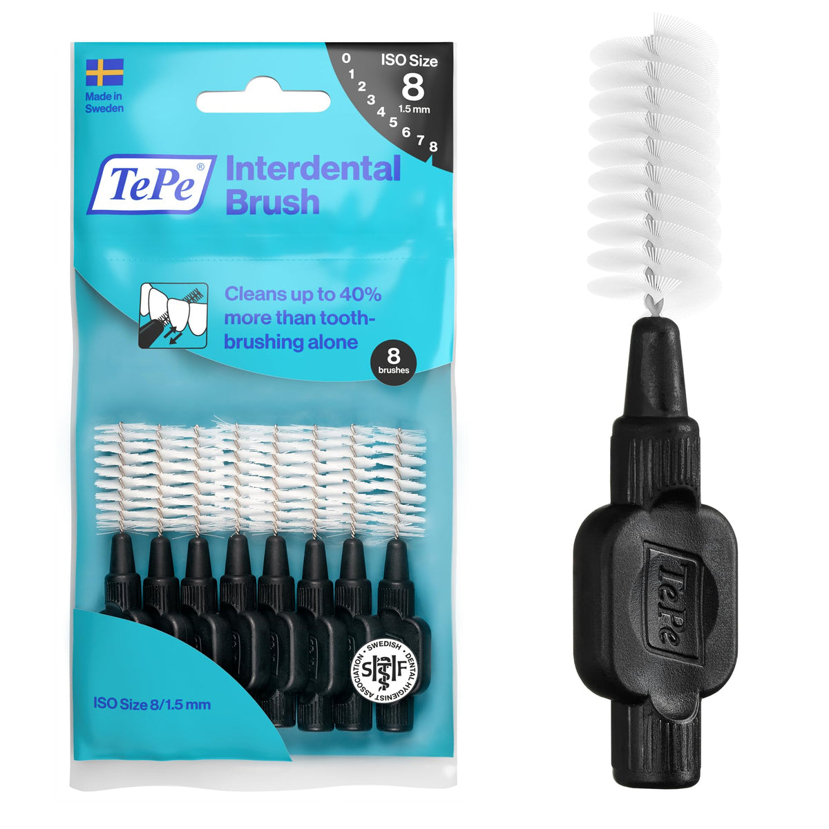 TePe Interdental Brush, Original, Blue, 0.6mm/ISO 3, 8pcs