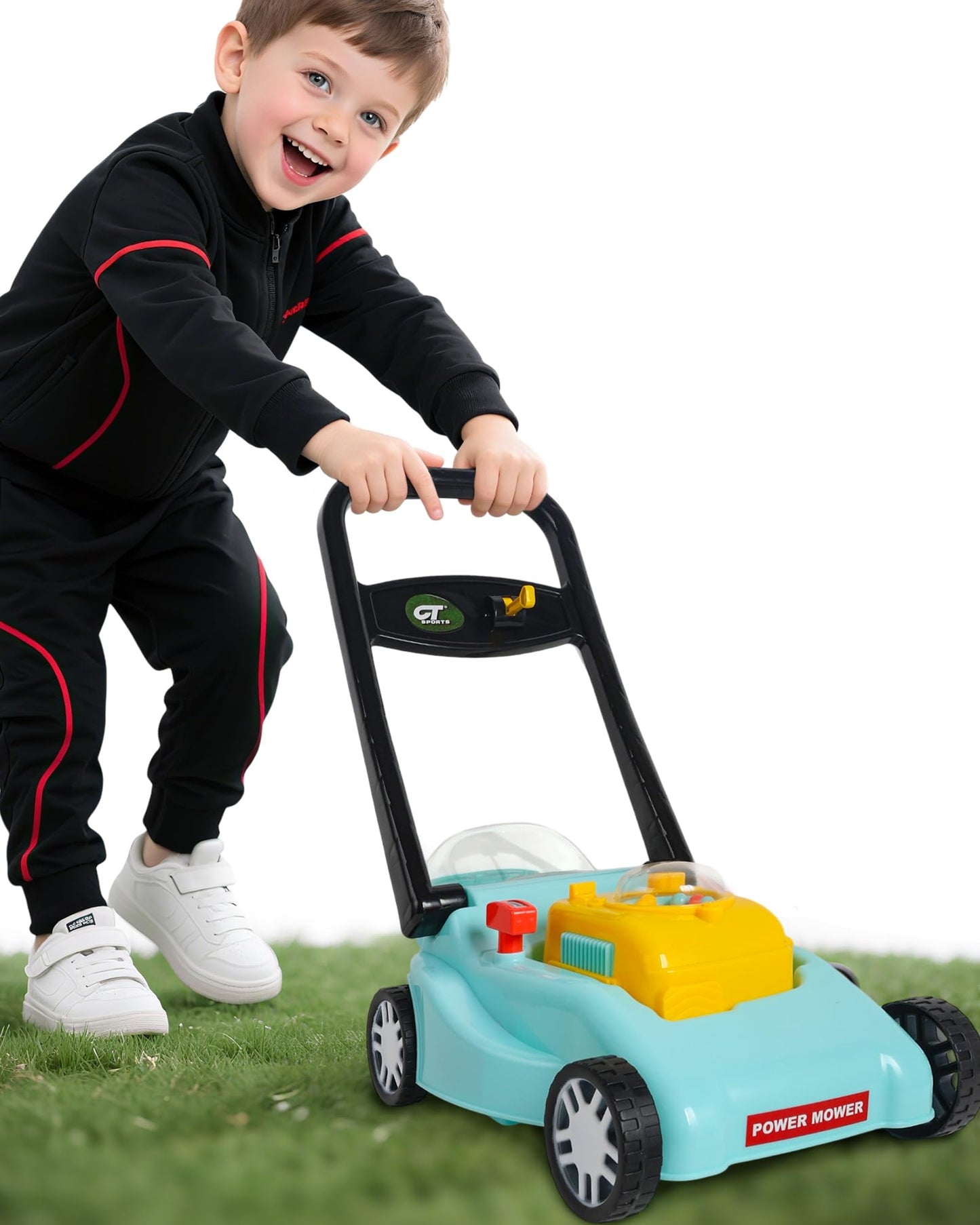 Kids Lawn Mower with Realistic Grass-Cutting Action and Sounds – No Batteries Required | Fun Outdoor Push Toy, Birthday Gift & Holiday Present for 3, 4, 5, 6, 7, 8 Year Old Boys and Girls