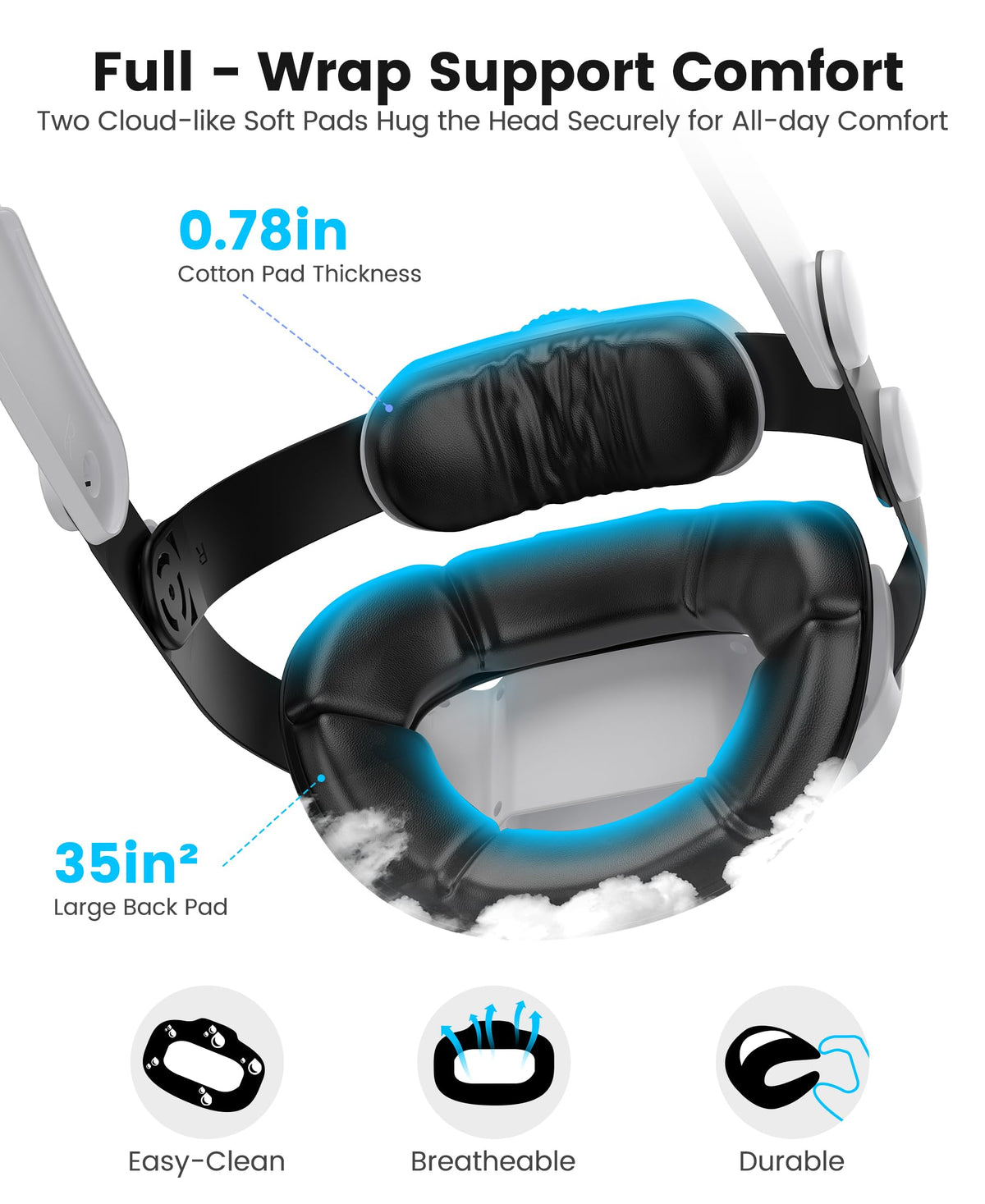 Comfortable Head Strap for Meta Quest 3S/3/2 with 7500mAh LED Display Battery Bank,VR Headset Elite Strap Replacement,All-Directional Adjustable Oculus Headstrap,Enhanced Support & Reduce Pressure