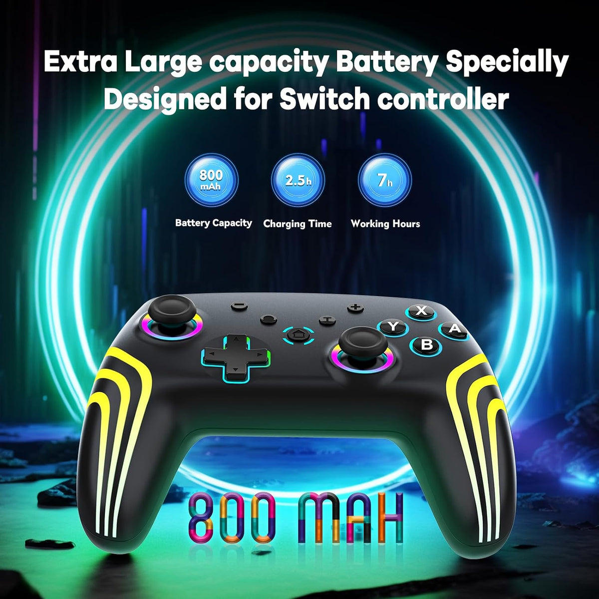 MYSTILUCK Wireless Pro Controller for Switch, Switch 2, Lite, OLED, PC