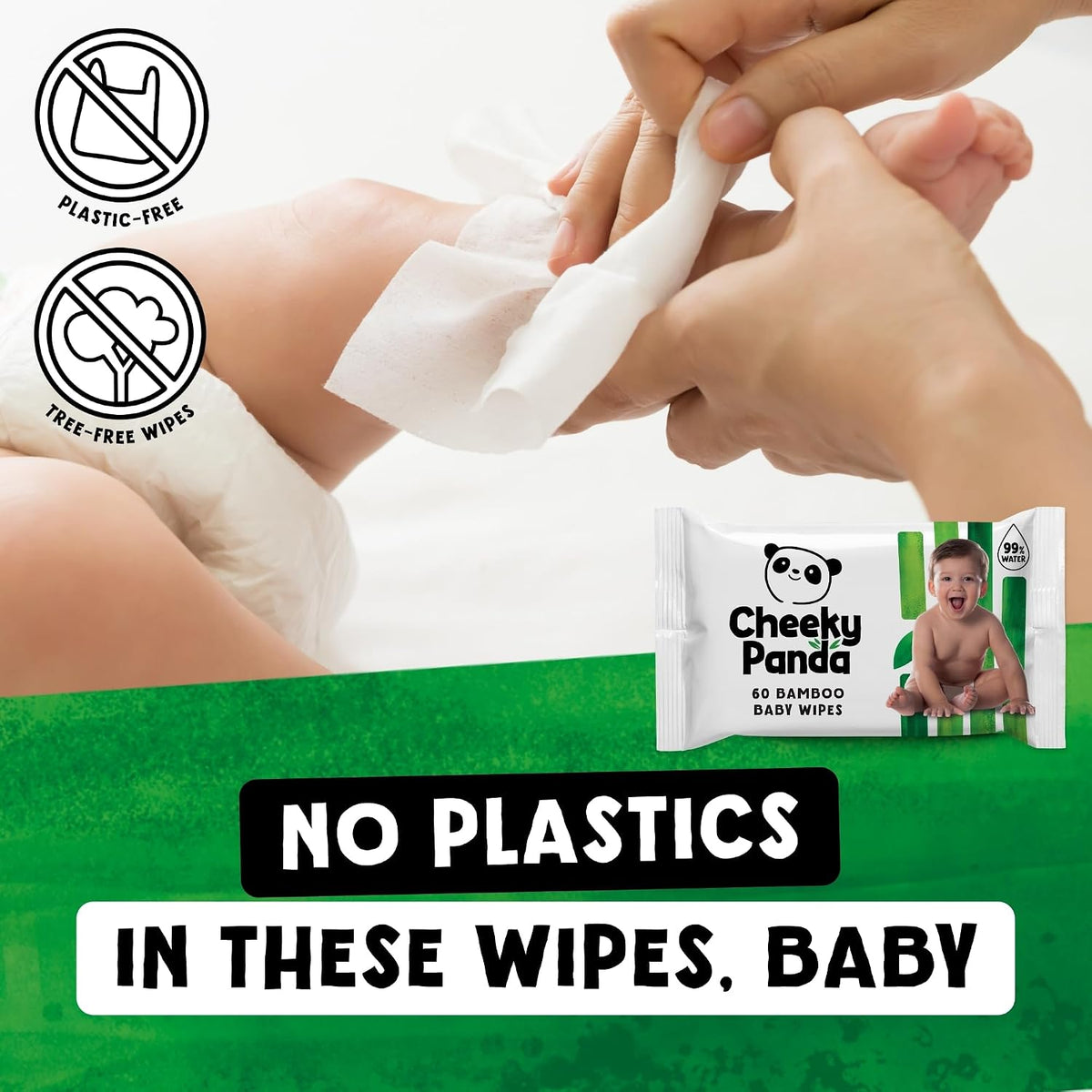 The Cheeky Panda Bamboo Biodegradable Baby Wipes Multipack | 99% Purified Water, Suitable for Sensitive Skin | Dermatologically Tested