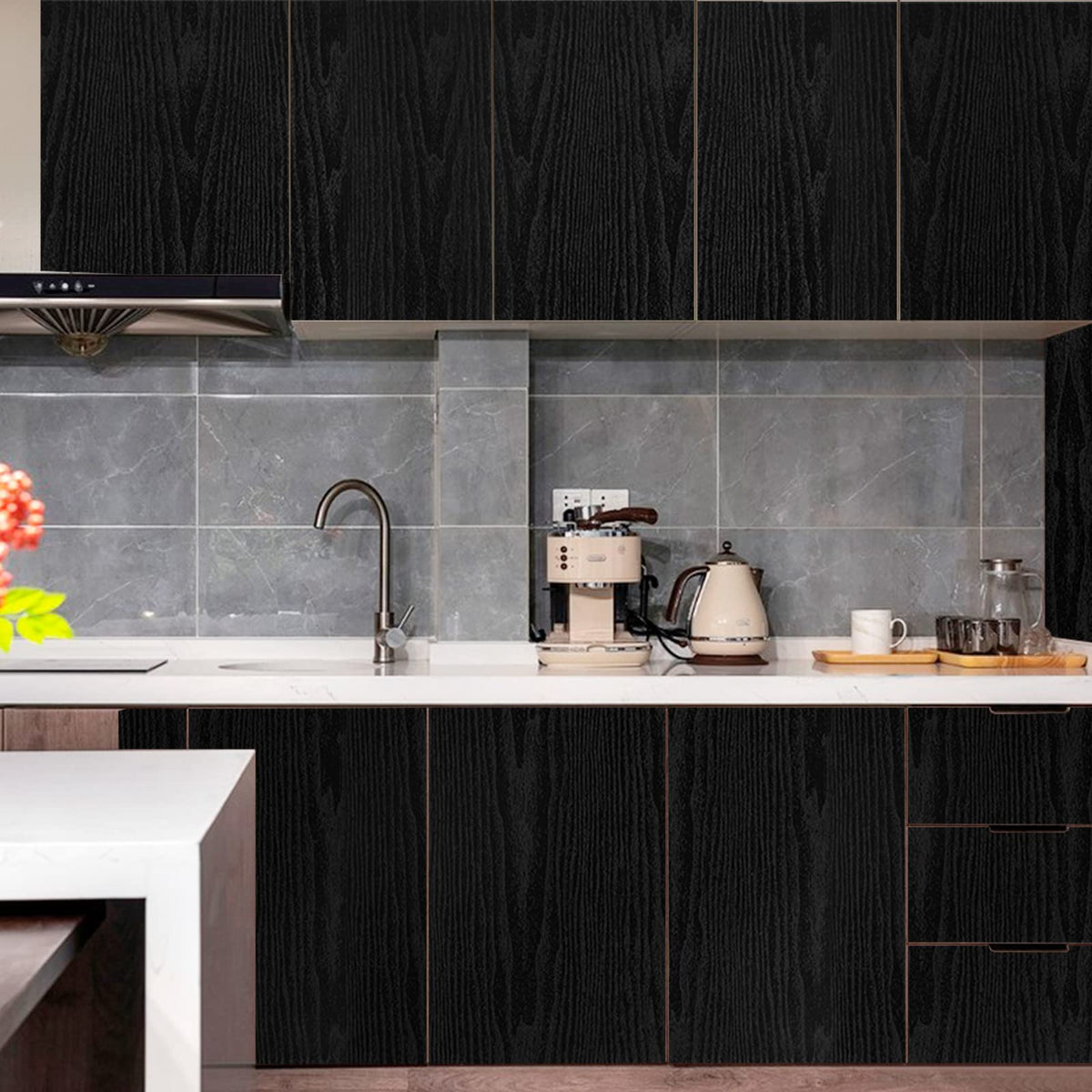 Abyssaly White Wood Effect Sticky Back Plastic for Furniture & Walls