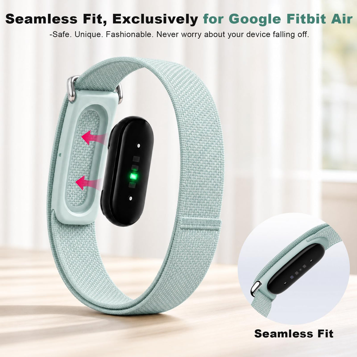 Compatible with Google Fitbit Air Strap Nylon Loop Sport Replacement Band