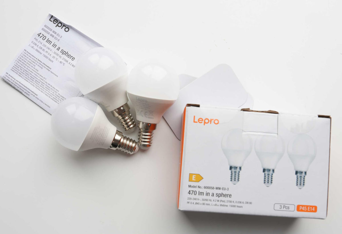 Lepro P45 E14 LED Light Bulb, Warm White 2700K, 4.2W=40W, 470LM, Pack of 6