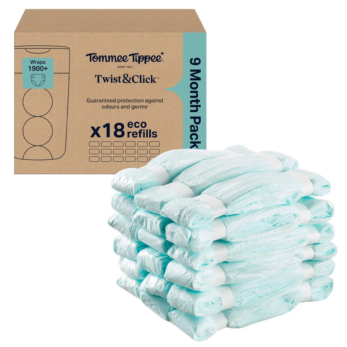 Tommee Tippee Twist & Click Nappy Bin Refill Cassettes Pack of 3