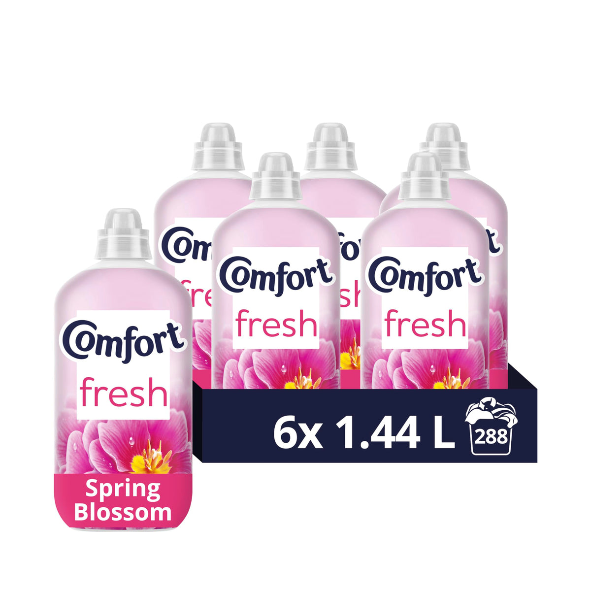 Comfort Pure Dreams Cashmere Soft Fabric Conditioner Dermatologist-Recommended Gentle Next to Sensitive Skin 48 washes(1.44 L) - Case pack of 6