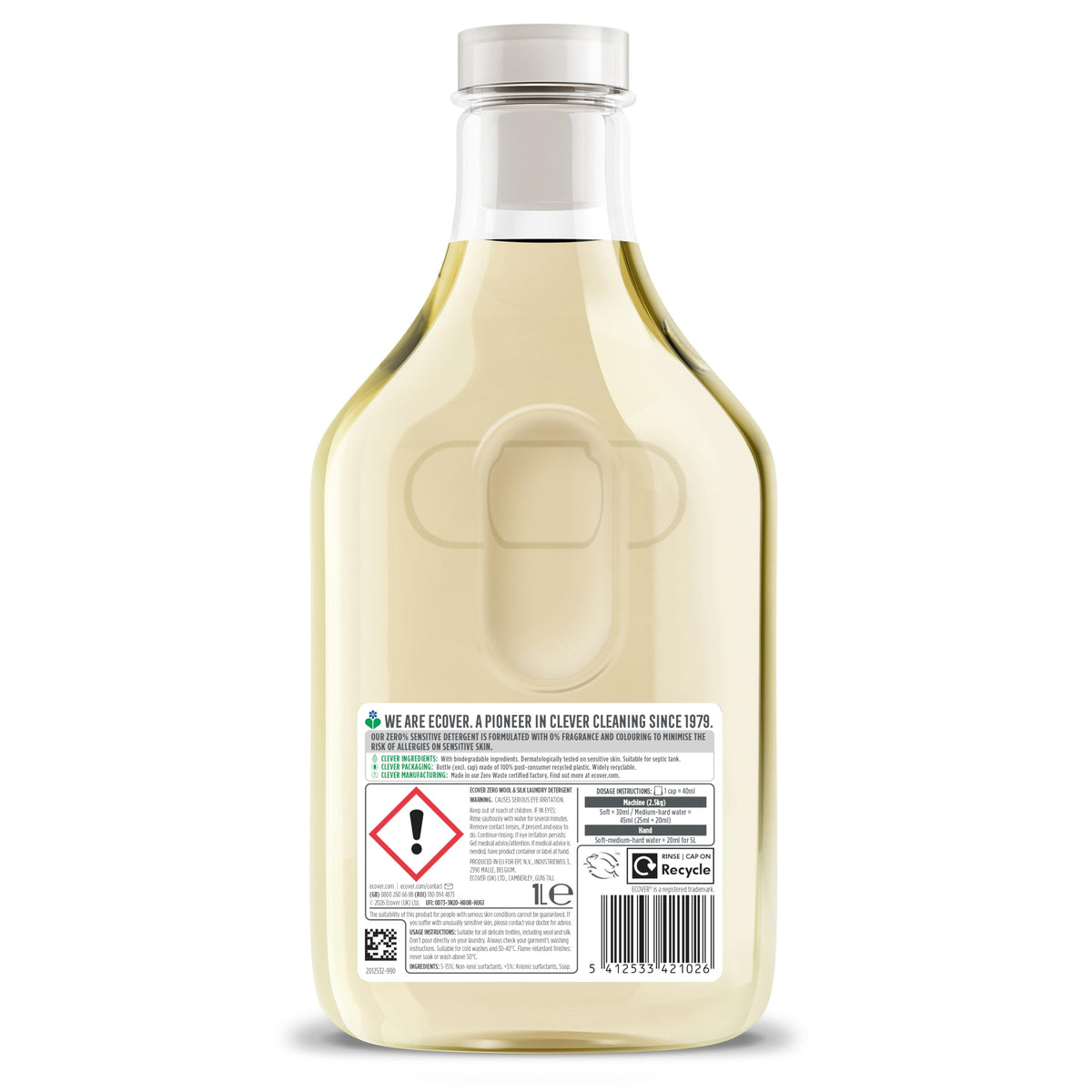 Ecover Delicate Laundry Liquid, Waterlily & Honeydew, 16 Washes, 750ml