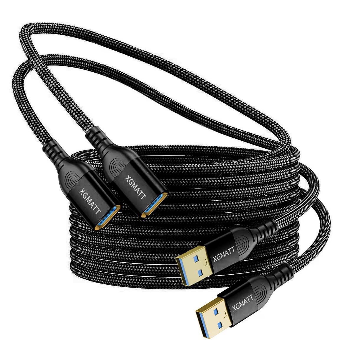 USB Extension Cable 2M 2Pack USB 3.0 Extender Male to Female Blue