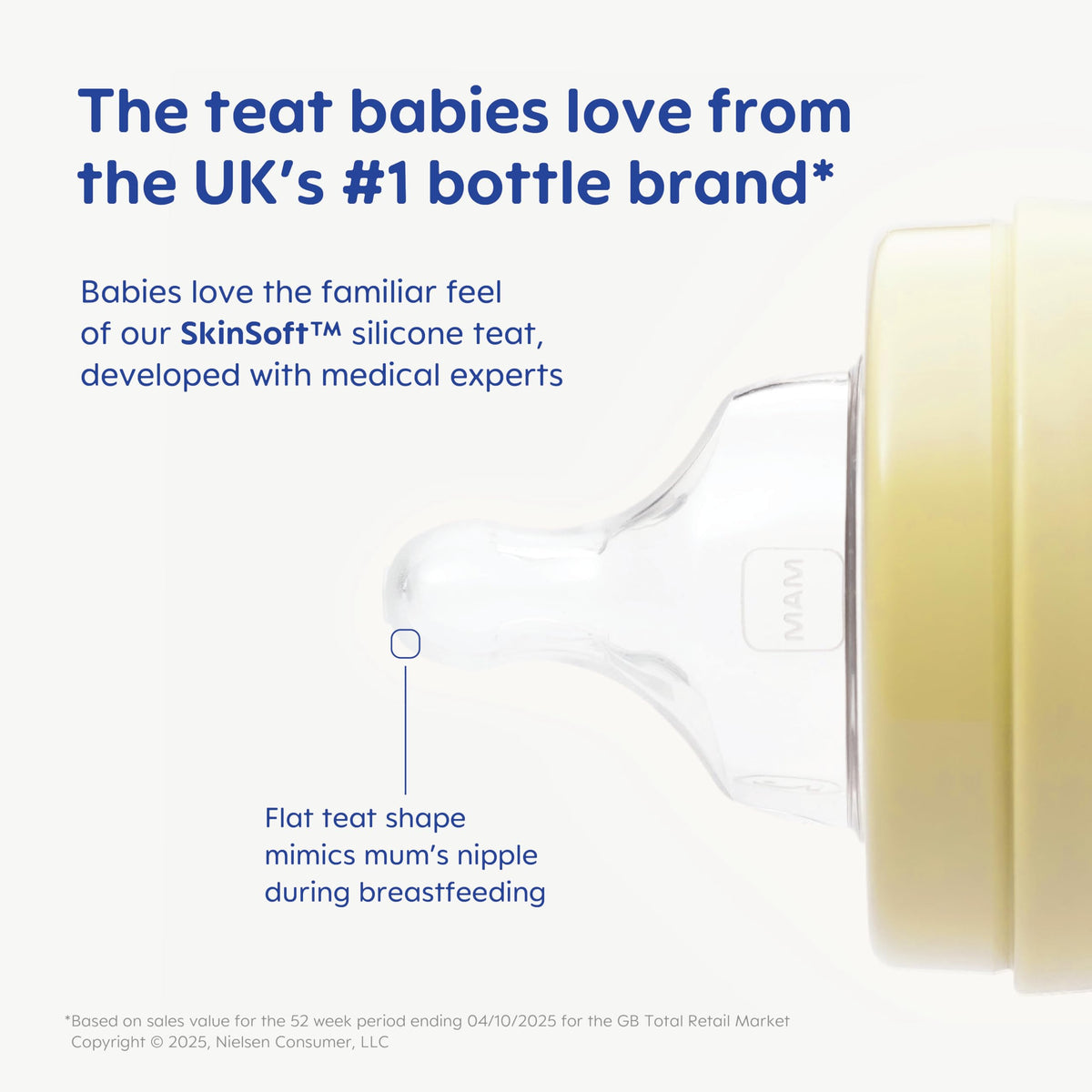 MAM Glass Bottle, 2X 260ml, with SkinSoft Silicone Teat, Yellow
