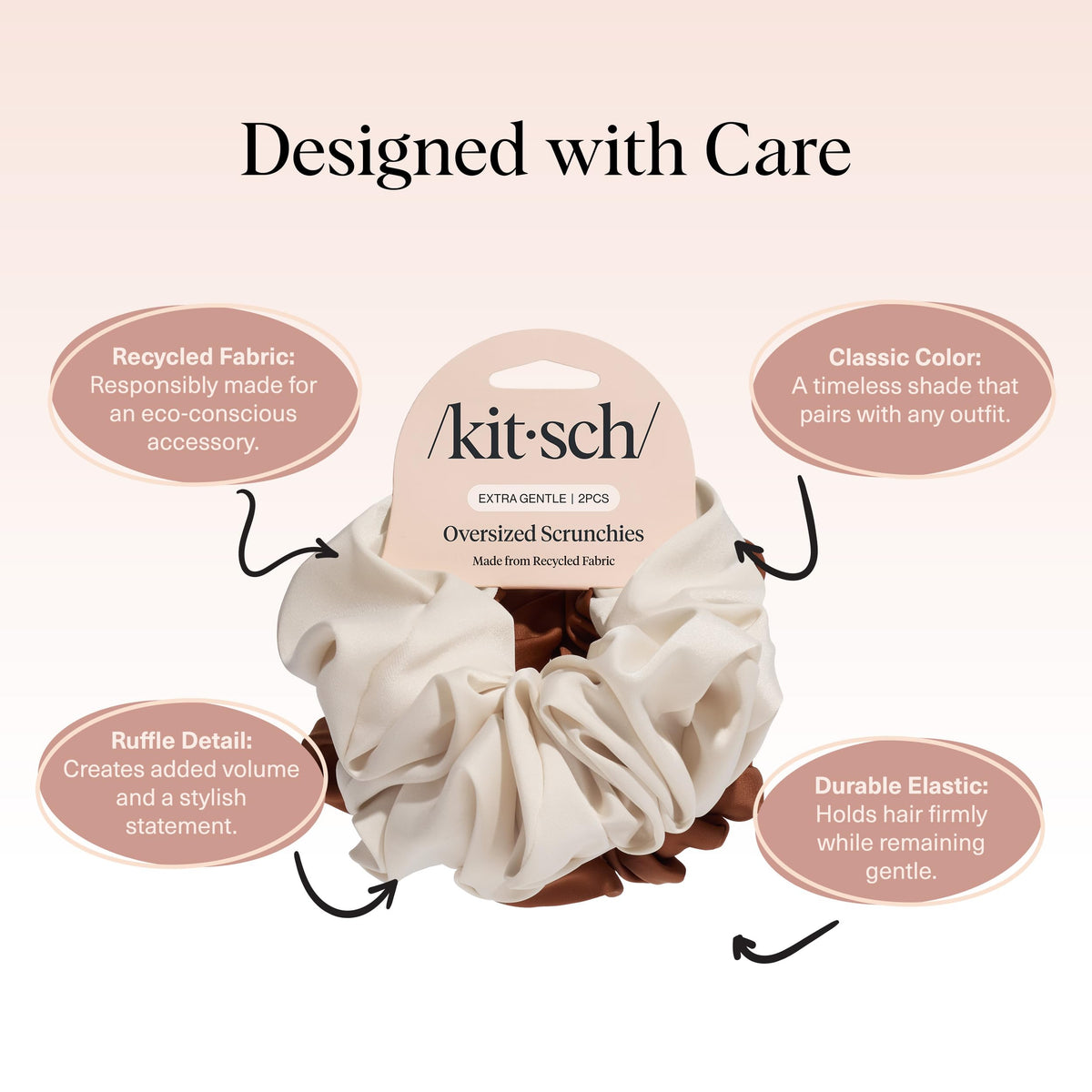 Kitsch Satin Scrunchies for Women 3pcs - Garden Bouquet