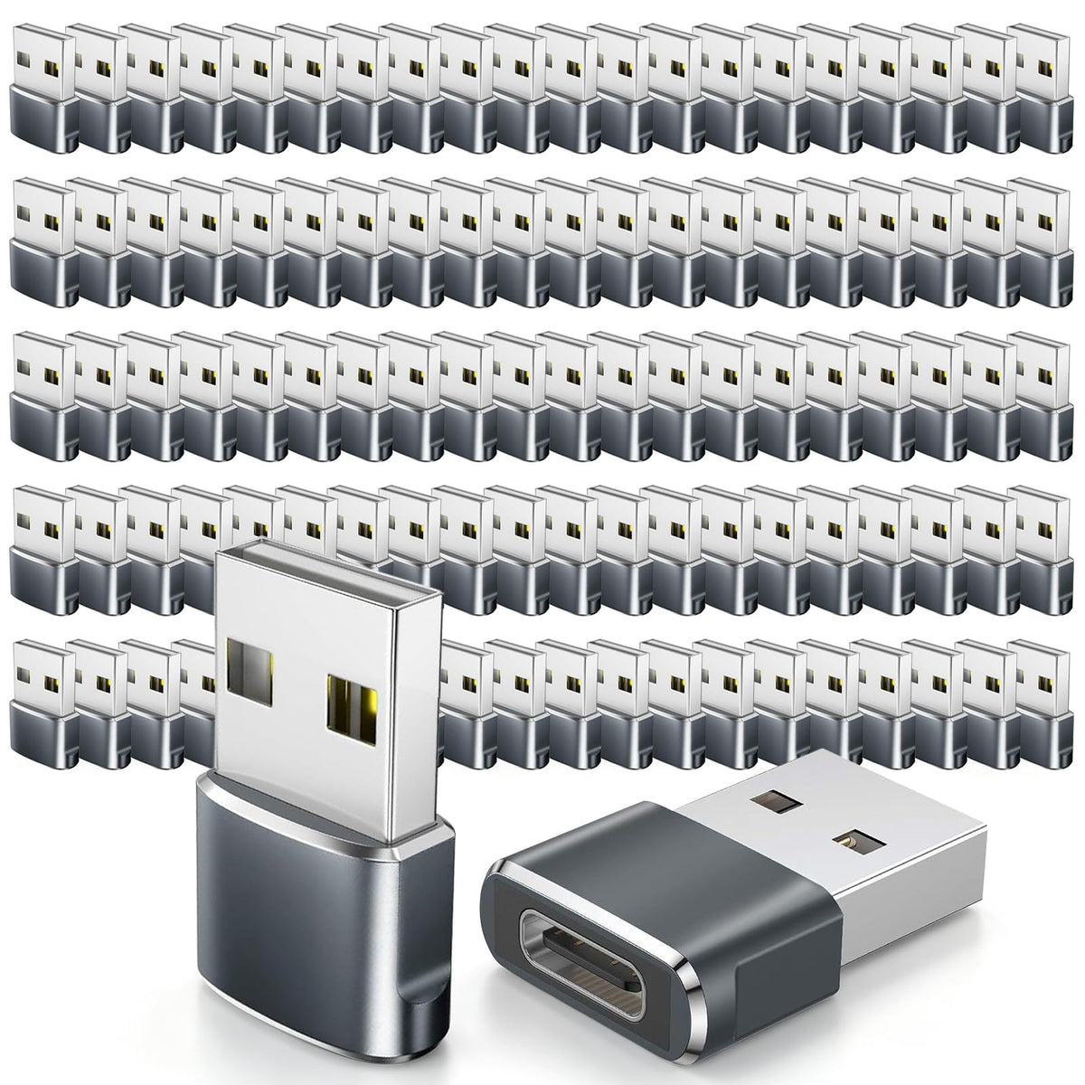 USB C to USB Adaptor, USB to USB C Adapter 3-Pack Charger Cable Converter