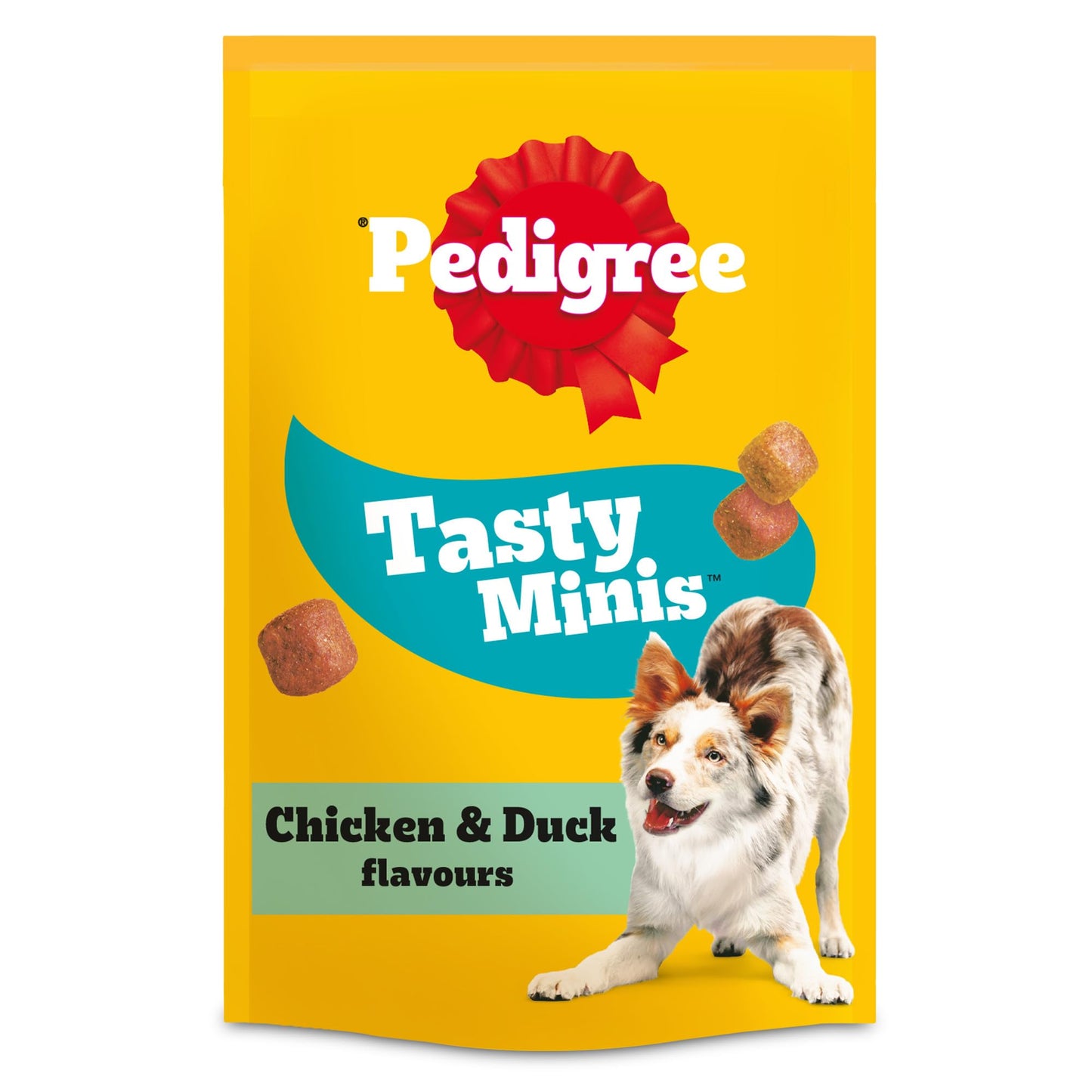 PEDIGREE TASTY MINIS Adult Dog Treats Cheese & Beef Nibbles 140g - Pack of 8, Packaging May Vary