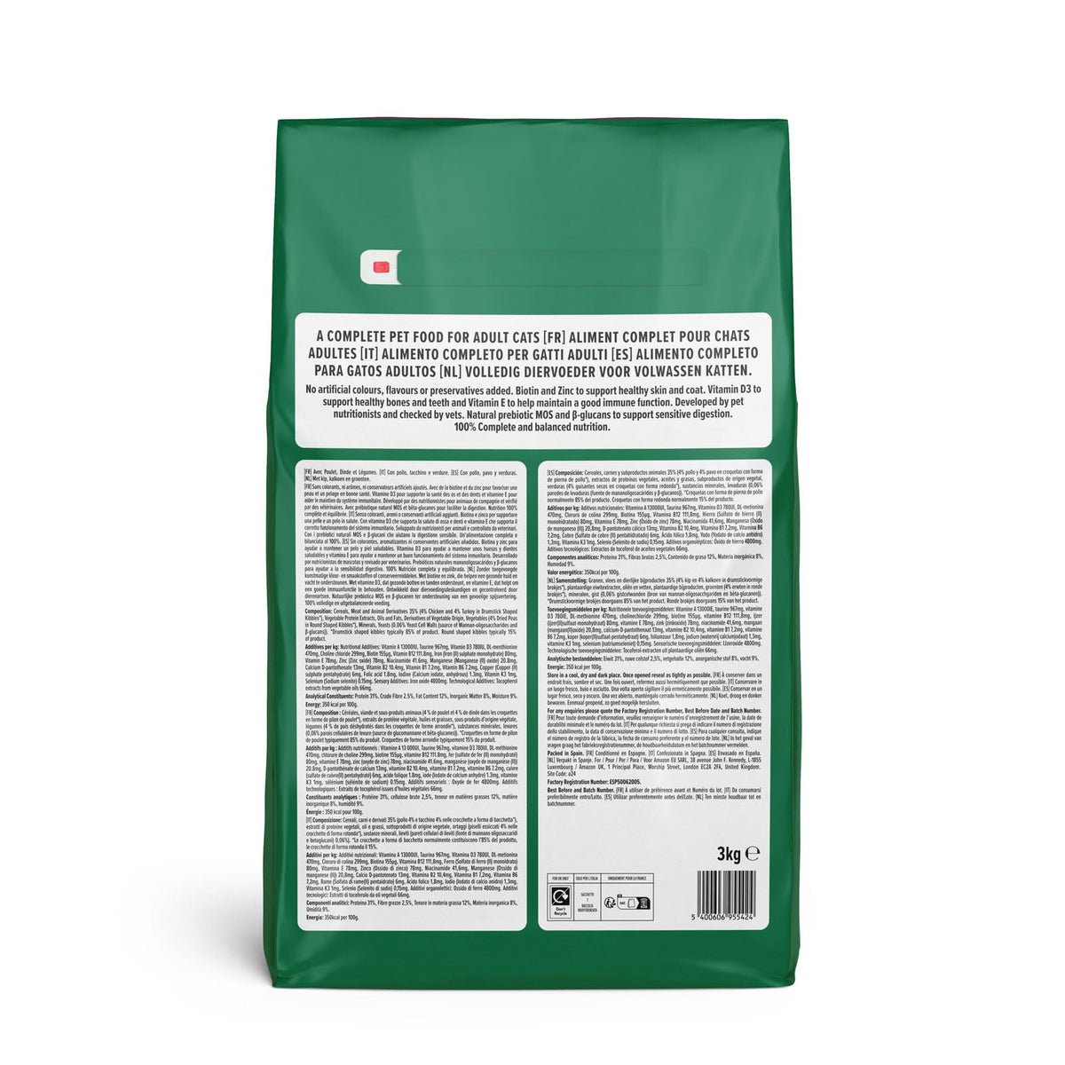 by Amazon - Complete Dry Cat Food with Salmon, Tuna and Vegetables, 2 pack of 3kg