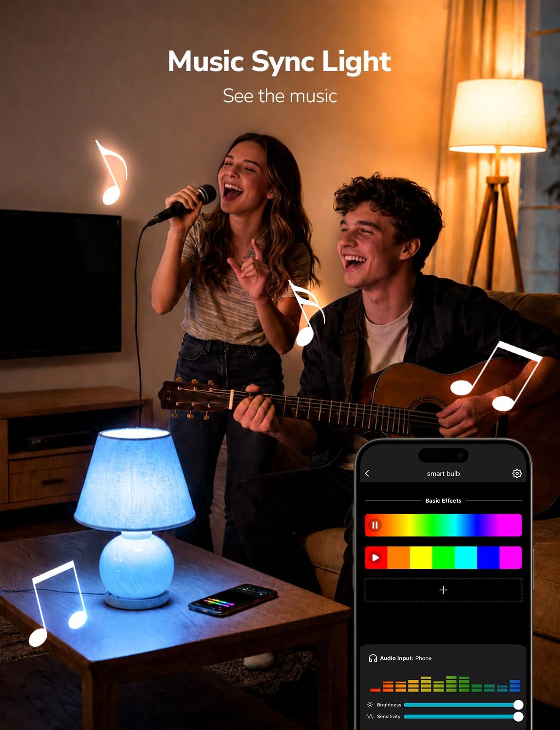 Lepro AI Smart Bulb E14, Colour Changing, Dimmable, Works with Alexa/Google