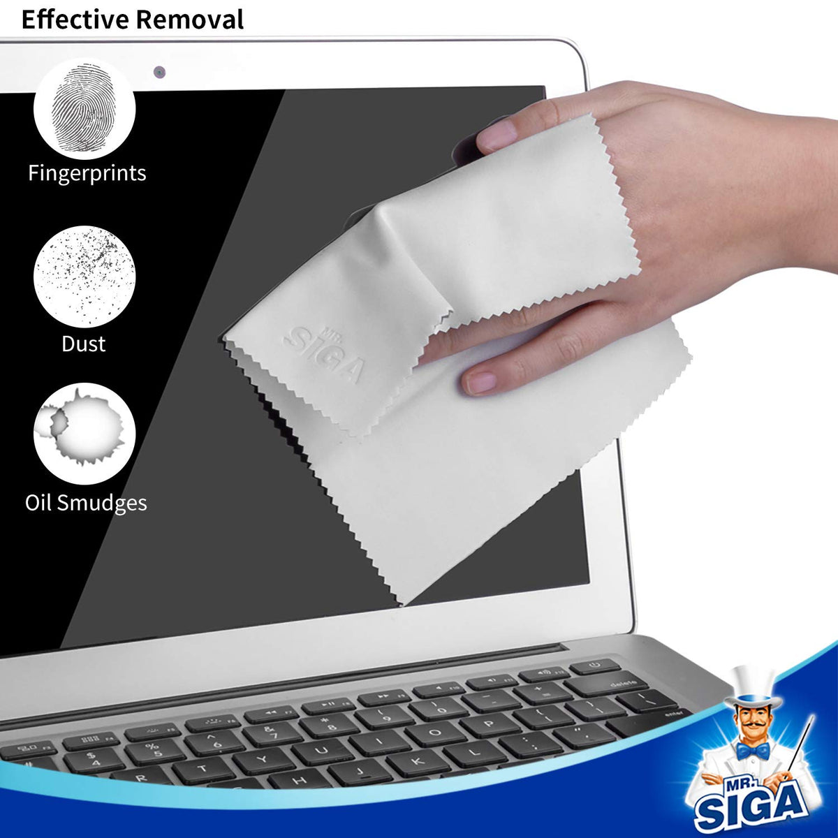 MR.SIGA Microfibre Glasses Cleaning Cloth, Spectacle Cleaner Cloth, 24 Pack