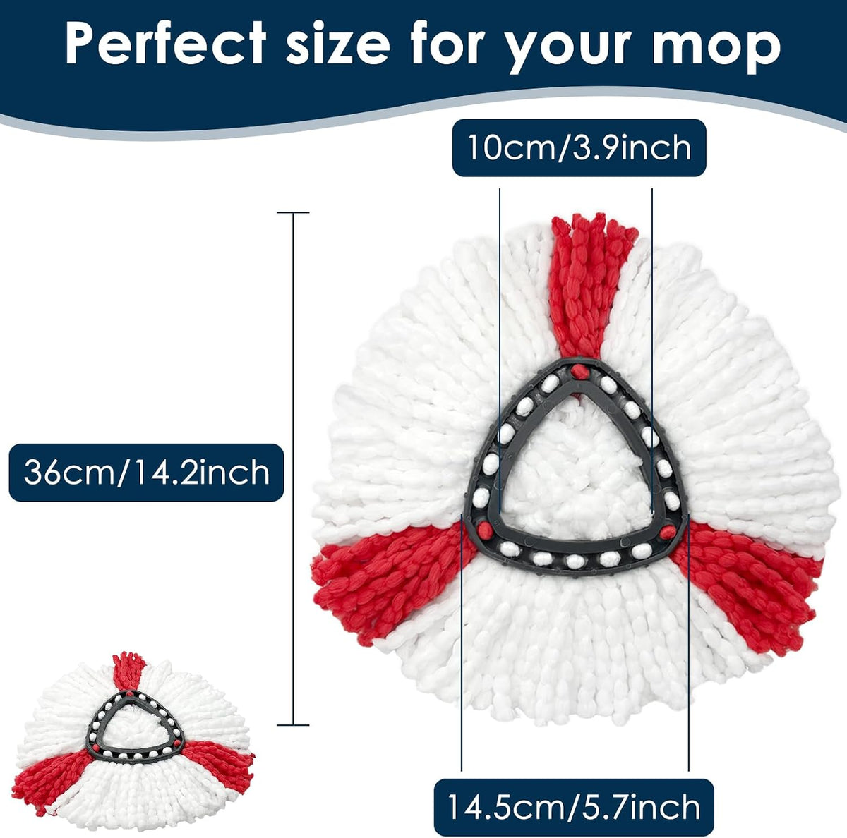 SUPERFA 4 Pack Mop Heads Compatible with Vileda 2-in-1 Turbo Mop