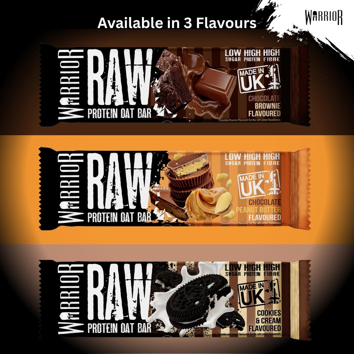 Warrior RAW Protein Bars 12 x 75g High Protein Oat Flapjack Snack