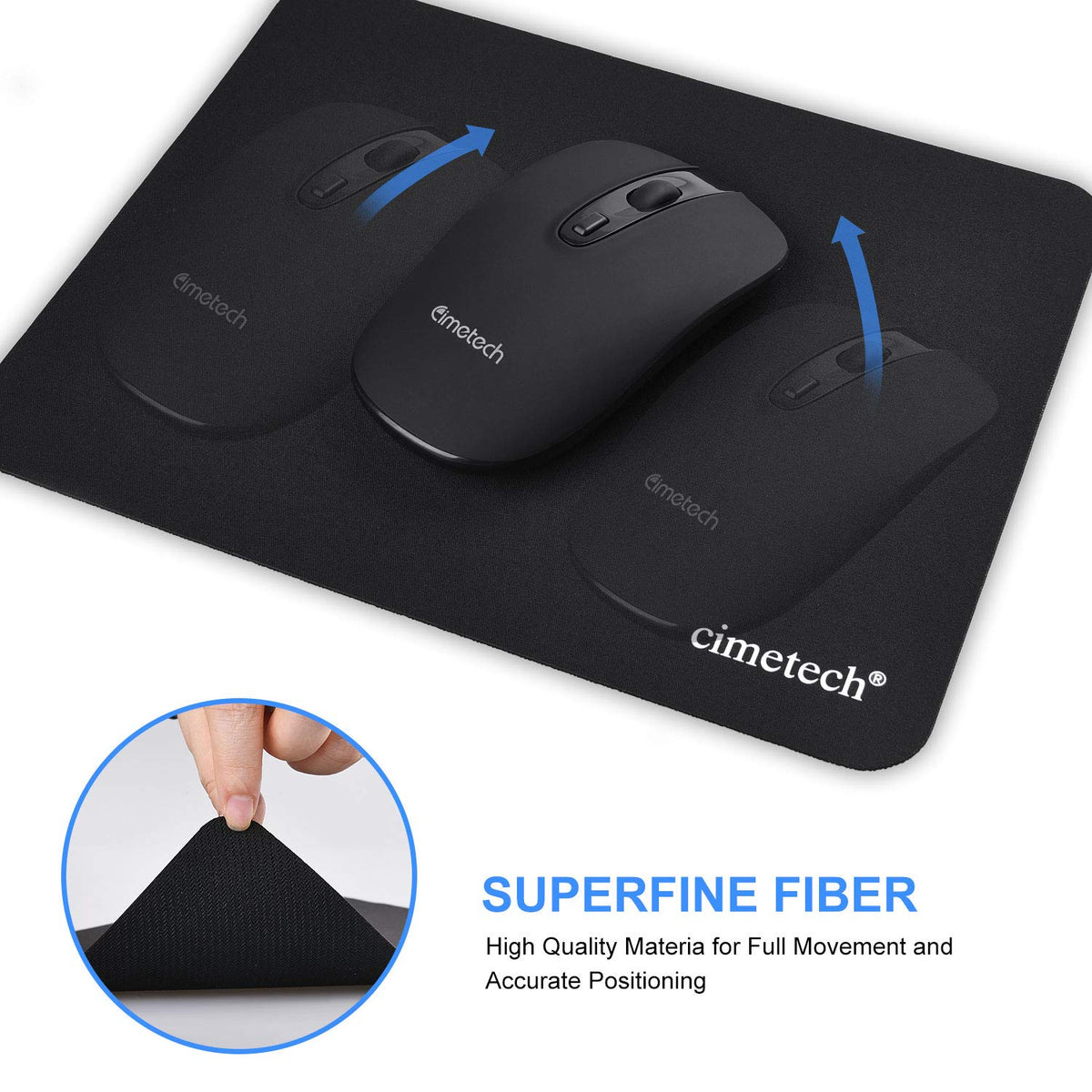 cimetech Gaming Mouse Pad 800 * 300 * 3 MM, Extended Large Mouse Mat Computer Keyboard Desk Pad with Anti-Slip Rubber Base Comfortable Waterproof Soft Cloth, Improved Precision and Speed - Black