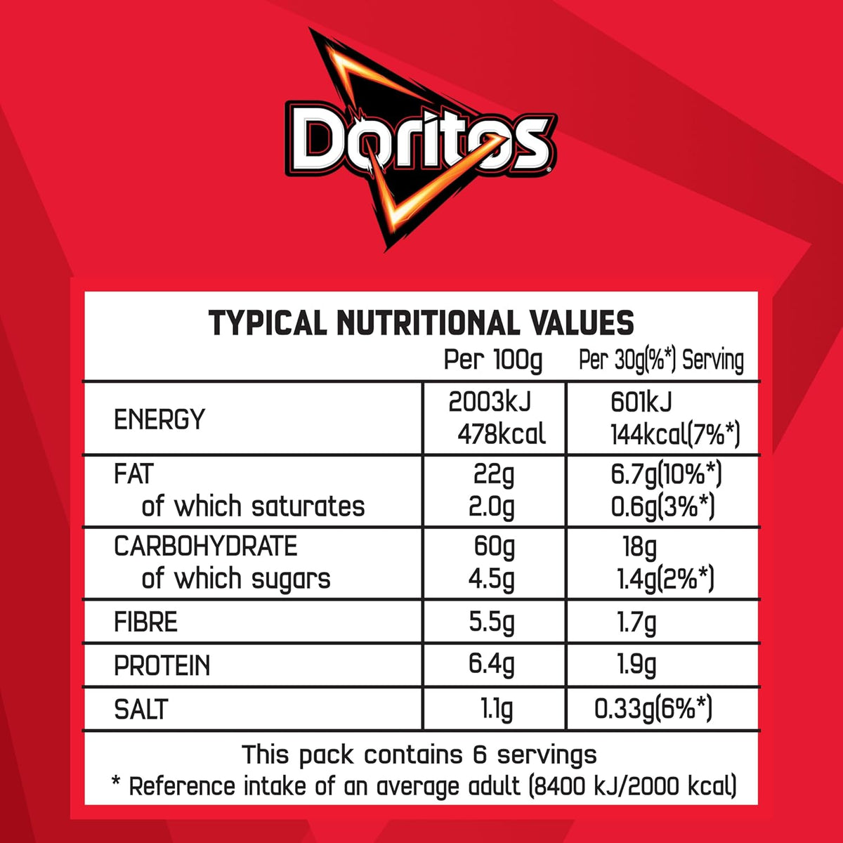 Doritos Chilli Heatwave Tortilla Chips Sharing Bag Crisps 180g