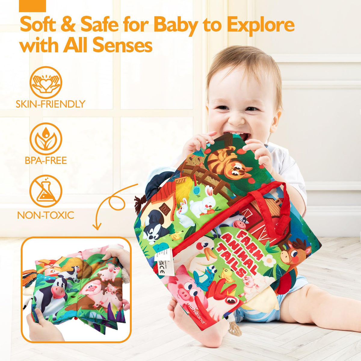 hahaland Baby Books 0-6 Months Infant Tummy Time Toys High Contrast