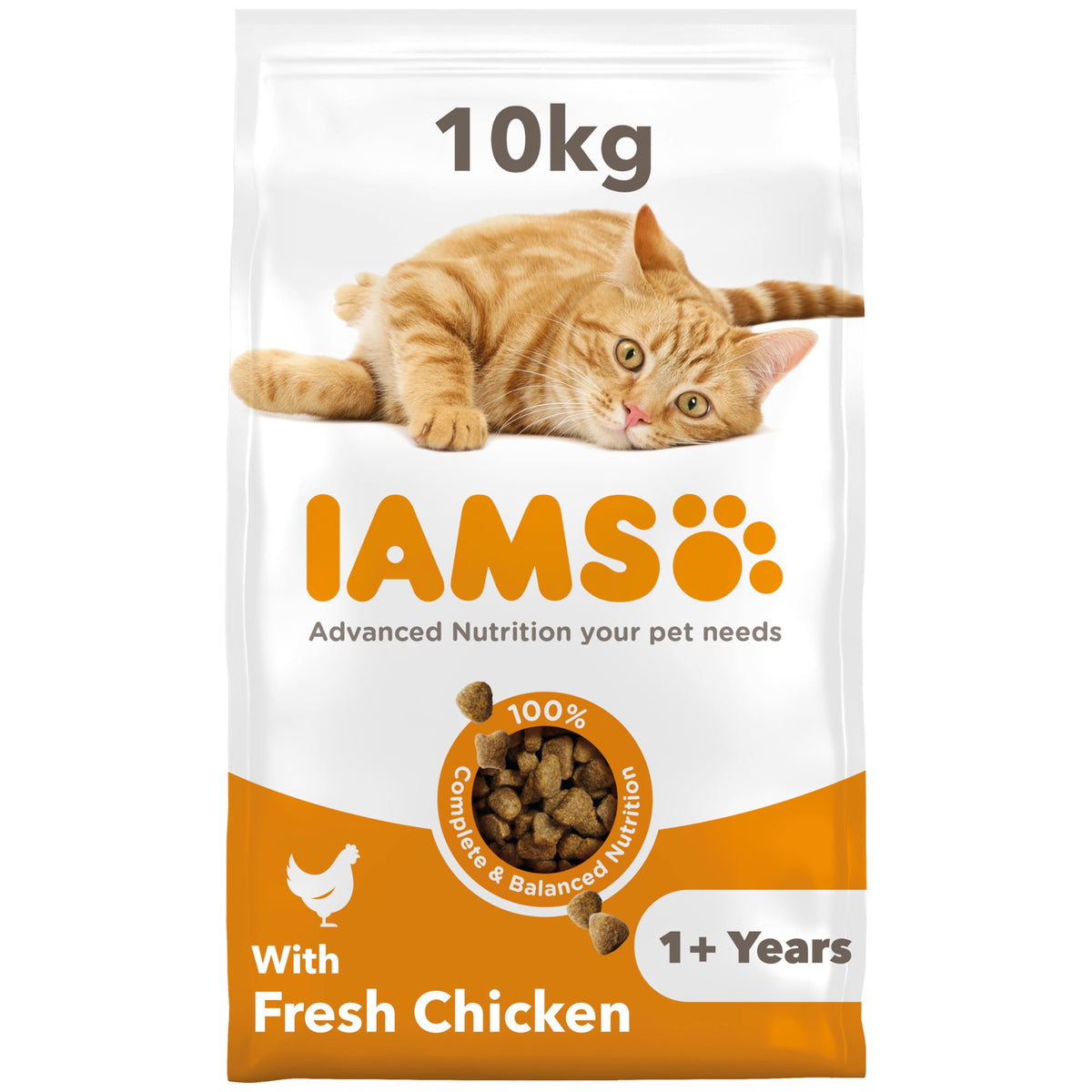 IAMS Adult Complete Dry Cat Food Chicken 3kg - Supports Strong Immune System