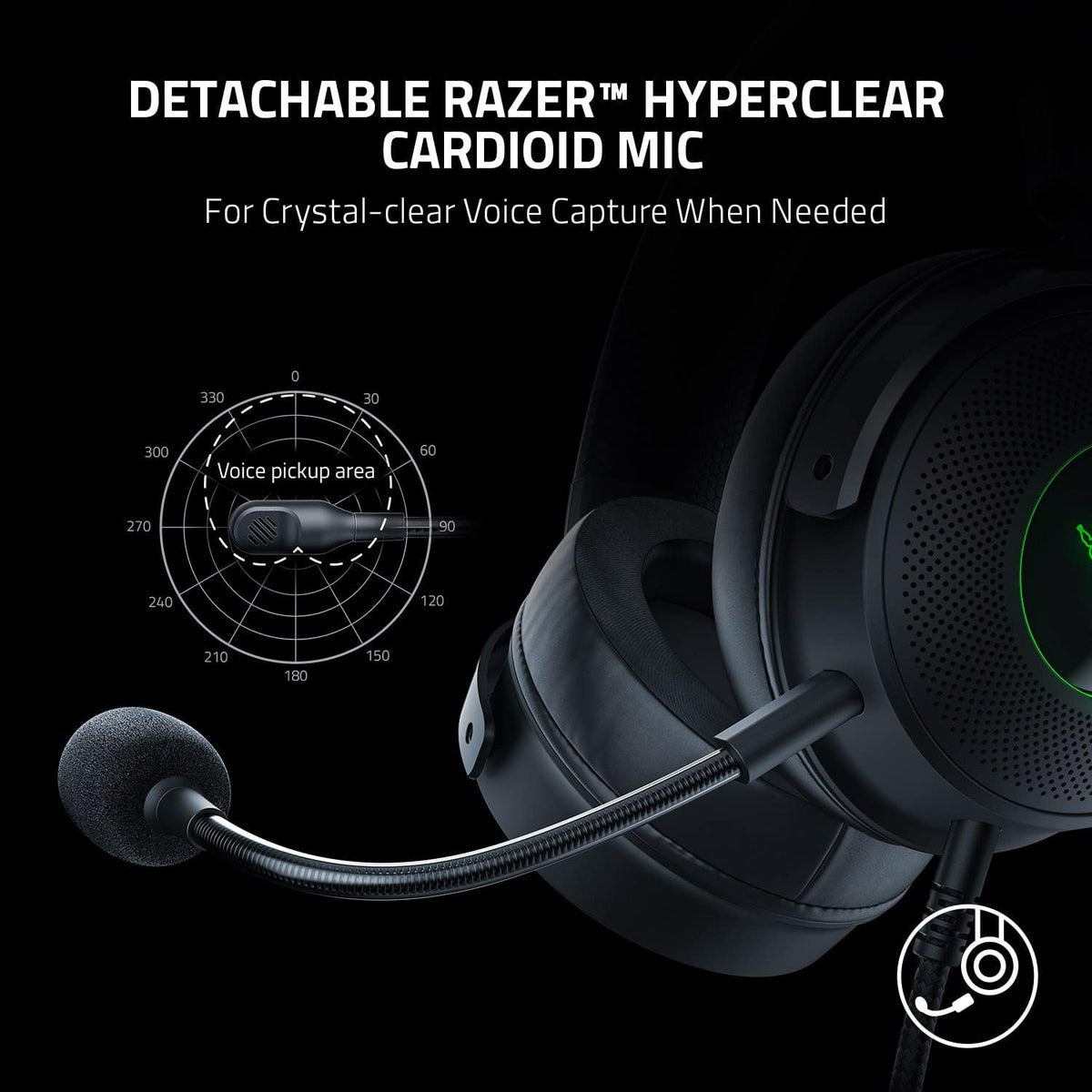 Razer Kraken V3 X USB - Wired USB Gaming Headset (ultra-lightweight at 285g, TriForce 40mm drivers, HyperClear Cardioid Microphone, 7.1 surround sound, Chroma RGB) Black