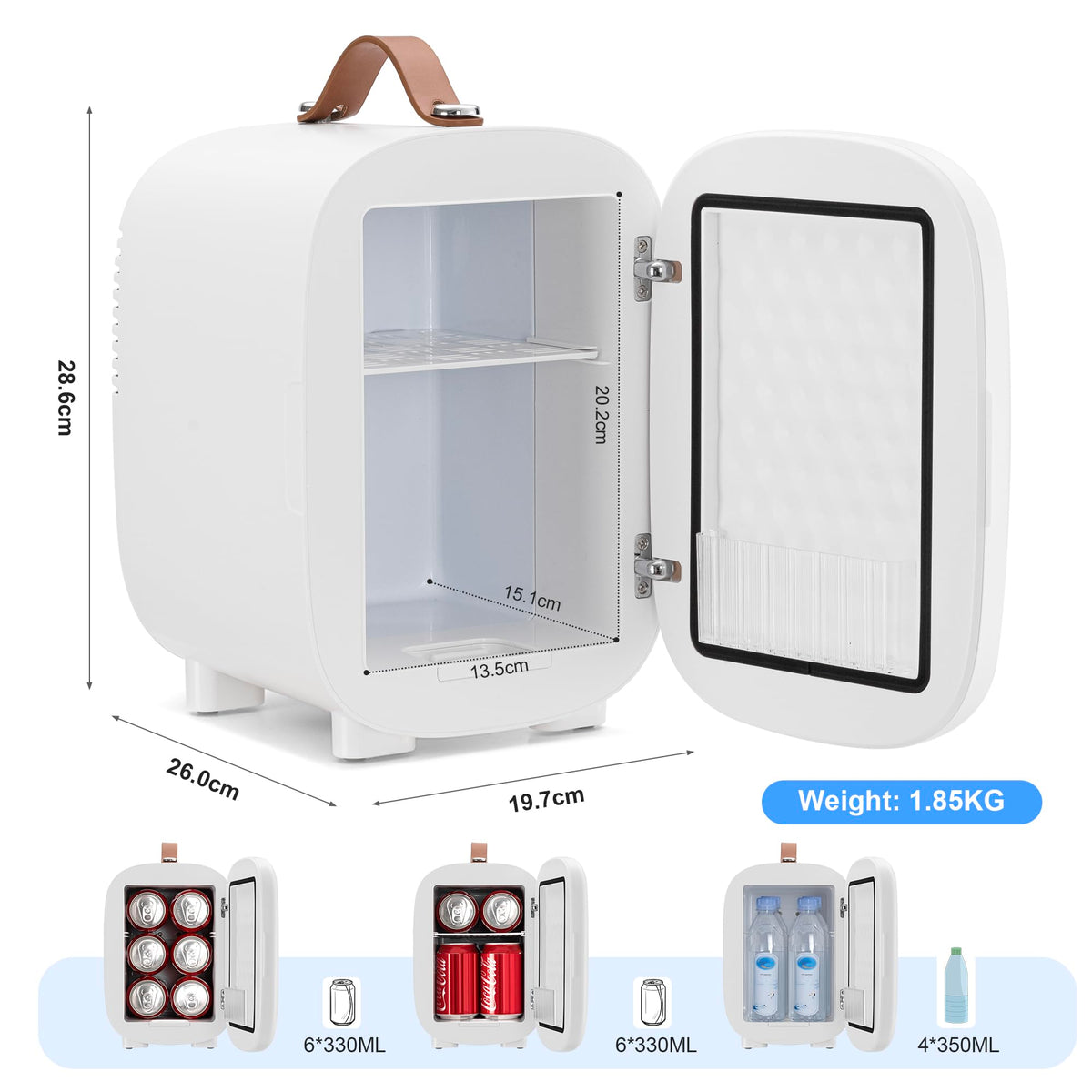 Enventor Mini Fridge 4 Litre/ 6 Can, Portable Cooler and Warmer, AC+12V DC