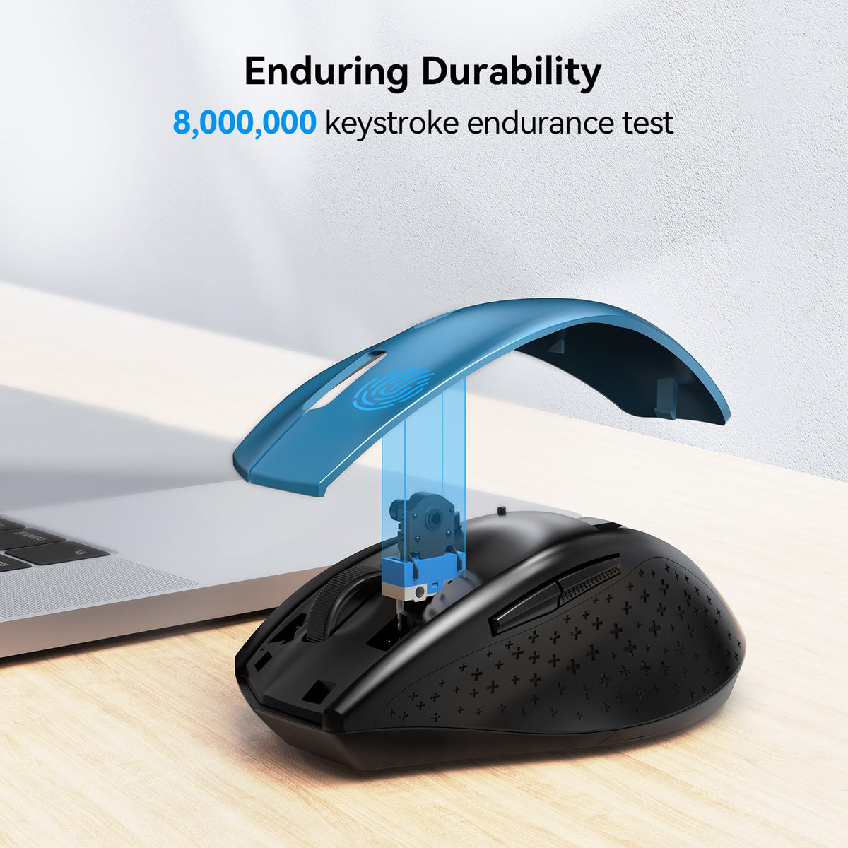 TECKNET Wireless Mouse for Laptop, 4800 DPI Optical Computer Mice with 6 Adjustable Levels, 30 Months Long Battery Life 2.4G Cordless USB Silent Mouse for Notebook, PC, Office Home Work -Grey