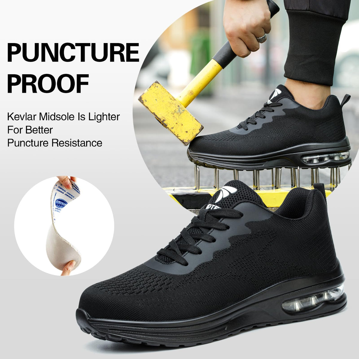 VAVOBIS Safety Trainers Men Womens Safety Shoes with Steel Toe Cap Trainers Non Slip Lightweight Work Trainers Breathable Puncture Proof Work Shoes