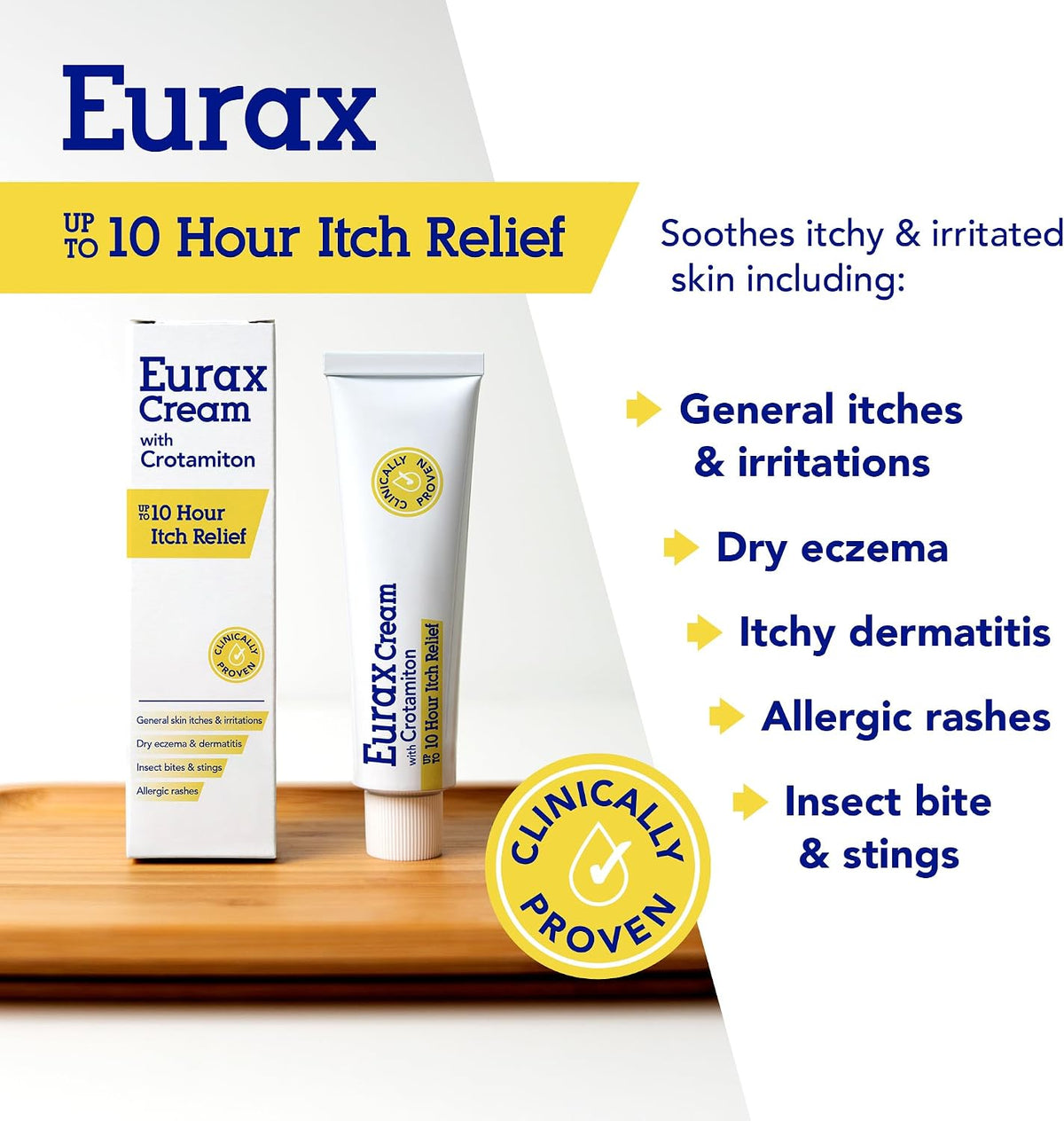 Eurax Itch Relief Cream with Crotamiton, for Itchy & Irritated Skin, 30g