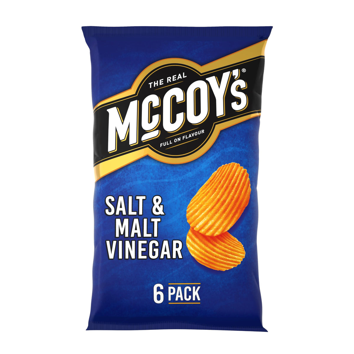 McCoy's Sizzling King Prawn Multipack Crisps 6 Pack (Multipack BOX of 20) - Fully loaded with flavour, iconic ridged crisp, unmistakable crunch