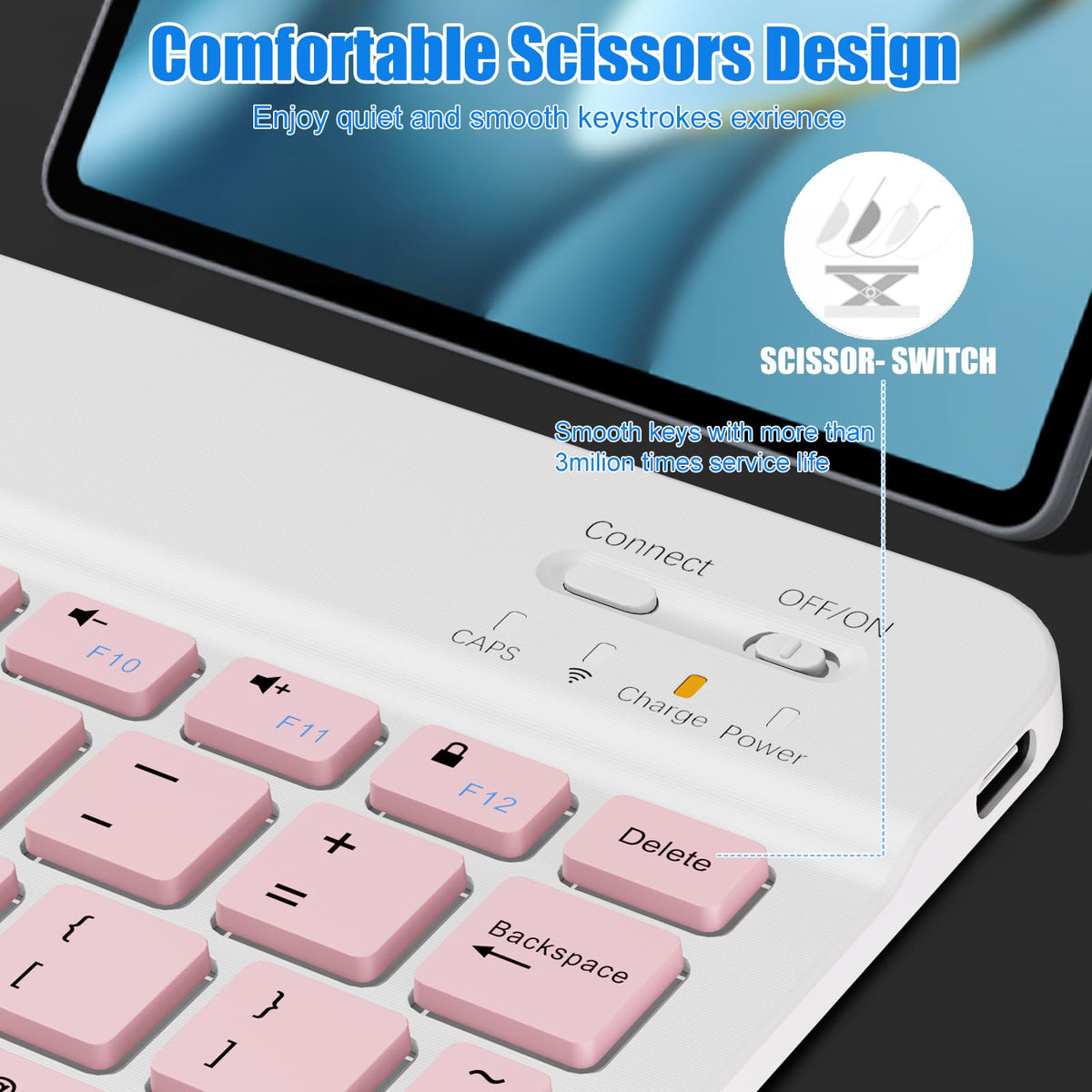 NOOX Bluetooth Keyboard for iPad, Galaxy Tablets, SmartPhones