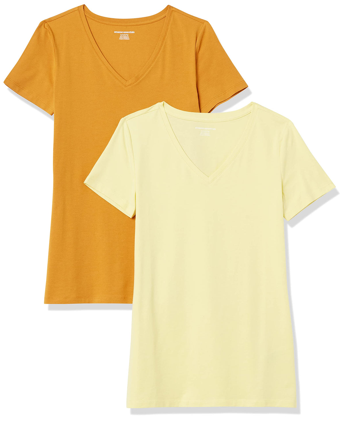 Amazon Essentials Women's Regular-Fit Short-Sleeve V-Neck T-Shirt, Multipacks
