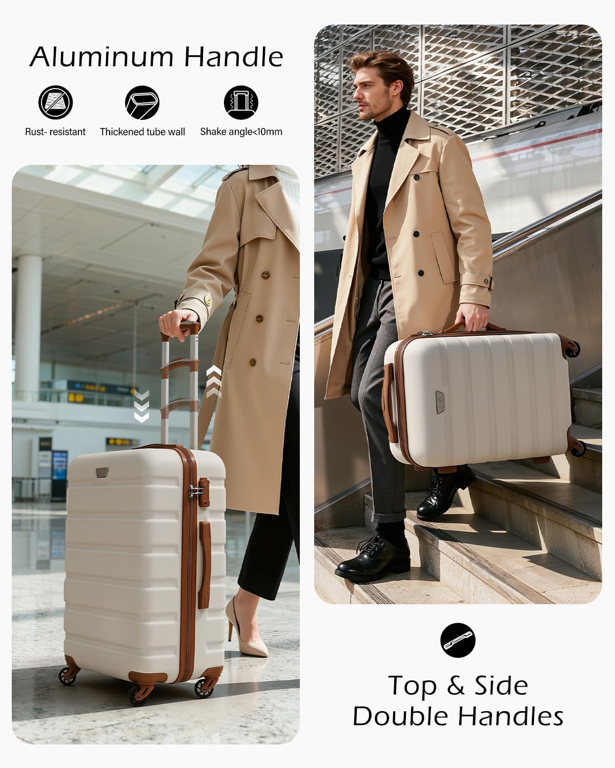 COOLIFE 28 Inch Large Suitcase, ABS+PC, Lightweight Hard Shell Luggage