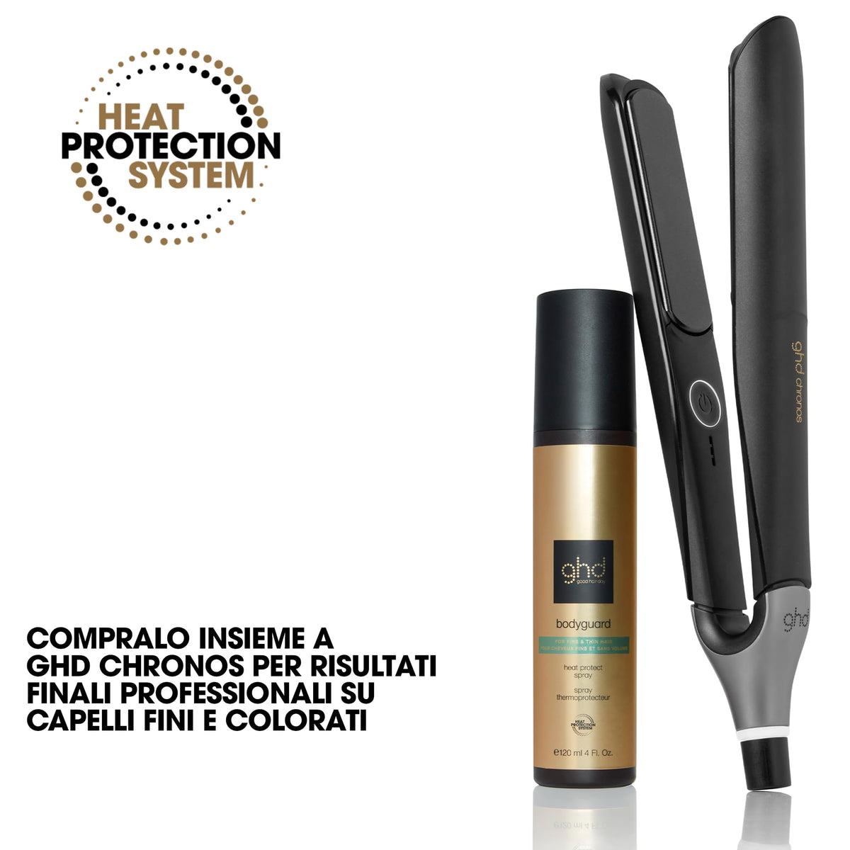 ghd Bodyguard Hair Heat Protect Spray, Lightweight Invisible Protection
