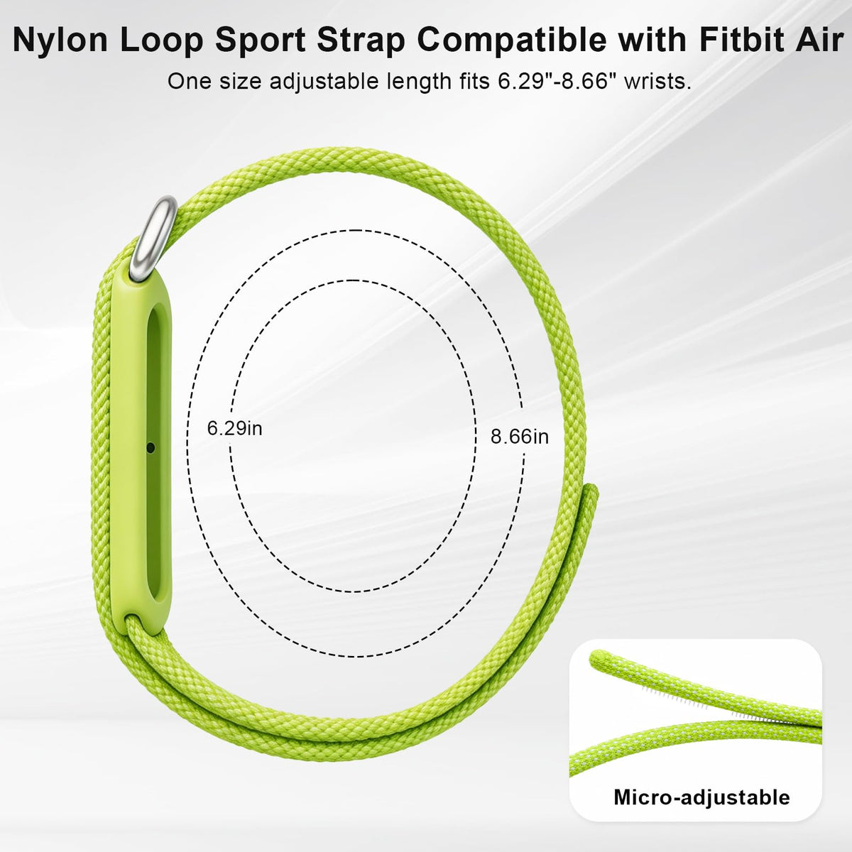 Compatible with Google Fitbit Air Strap Nylon Loop Sport Replacement Band