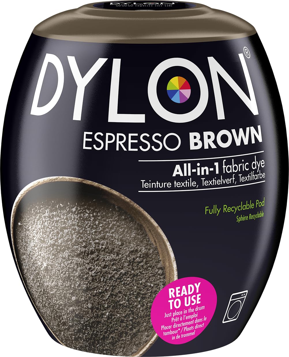 DYLON Washing Machine Fabric Dye Pod, Intense Black, 350g