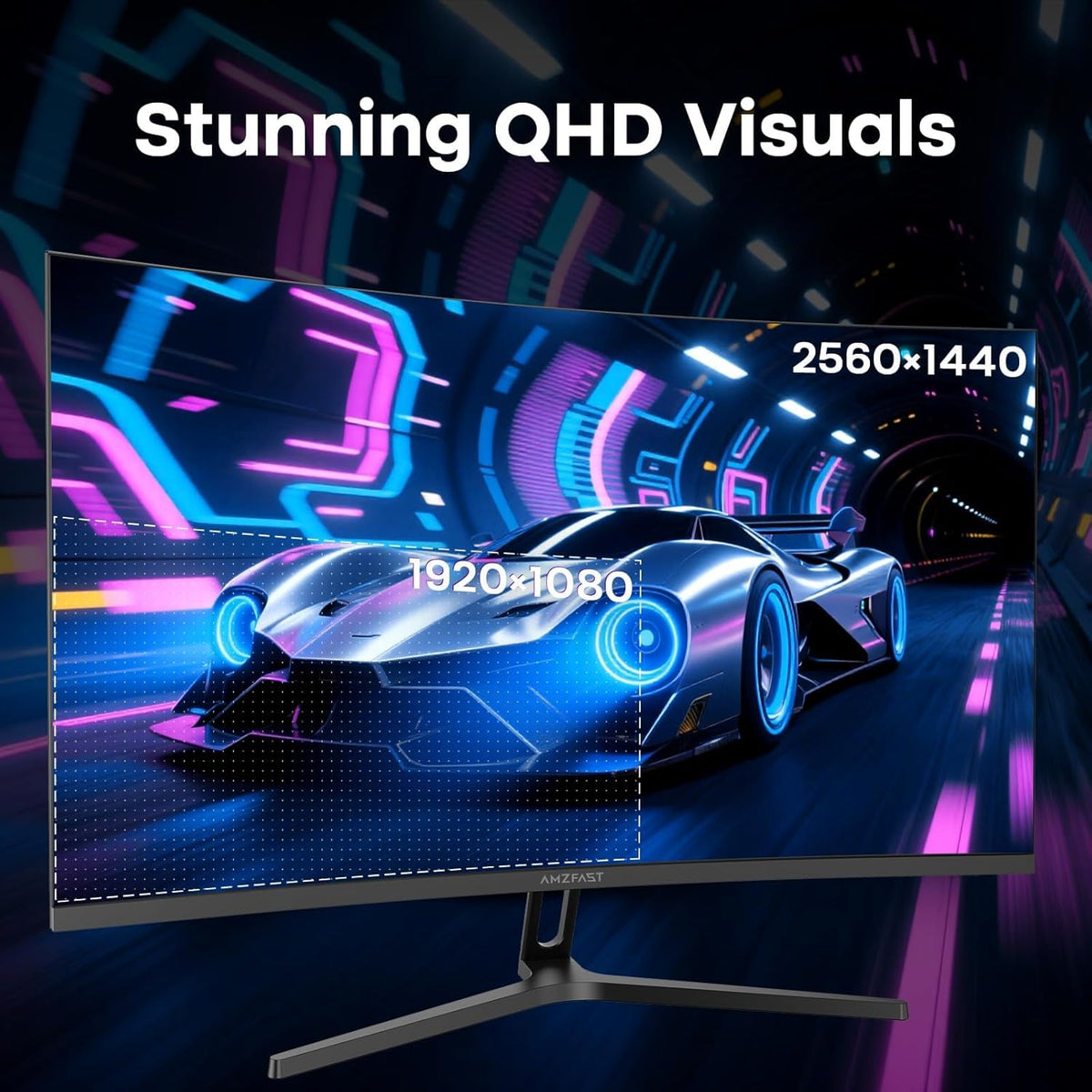 Amzfast 24 Inch 200Hz Gaming Monitor, FHD 1080P Fast IPS, 1ms MPRT, Adaptive Sync, AI-Crosshair, 110% sRGB, HDR, Low Blue Light, HDMI2.0&DP1.4, VESA75x75mm for PC Desktop Laptop PS5 Xbox, G24X1W