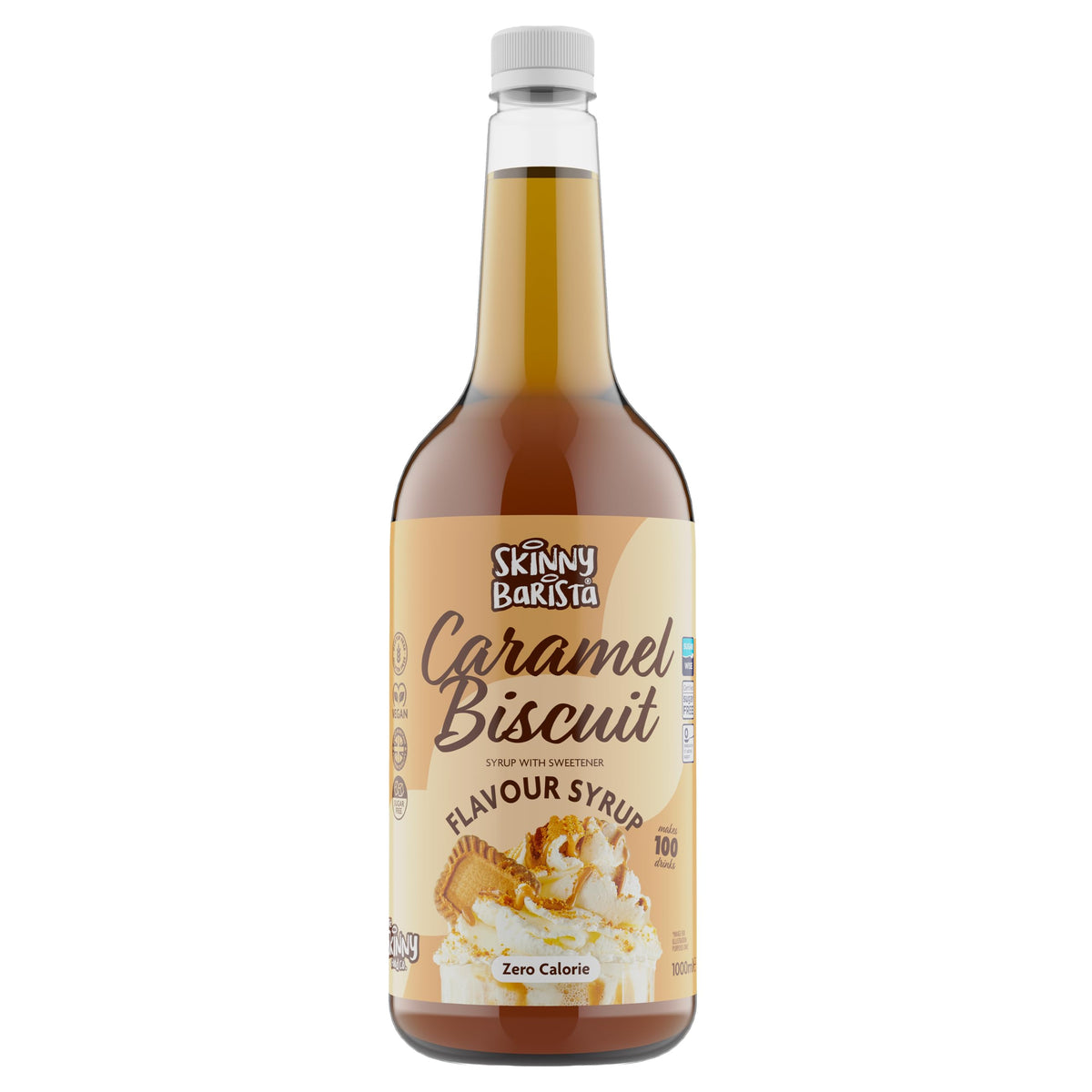 Skinny Food Co Butterscotch Syrup Zero Calorie 1L - Sugar Free Coffee Syrup