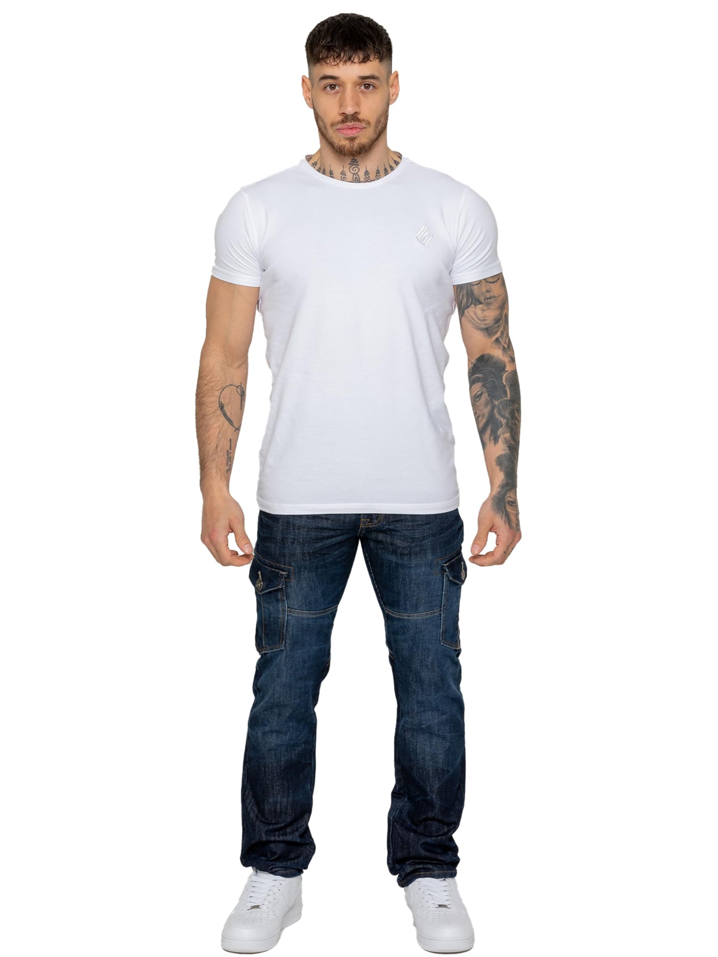 989Zé ENZO Mens Jeans Straight Leg Regular Fit Casual Cotton Denim Pants Trousers All Waist Sizes