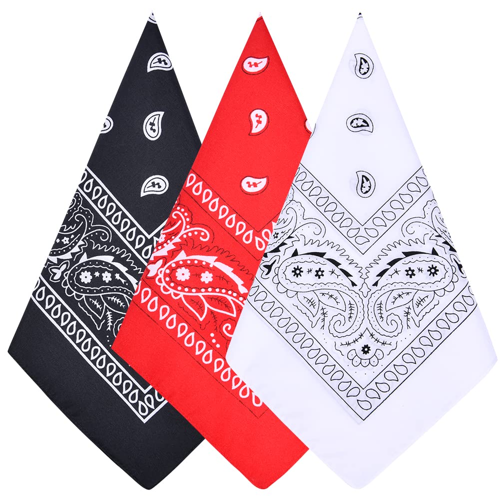 Aomig Bandana Head Scarf for Men and Women, Stylish Cowboy Headband Handkerchief, Multi-purpose Hair Scarf Paisley Print Unisex Headwraps, Bib Party Face Covering Headwear for Motorcycling