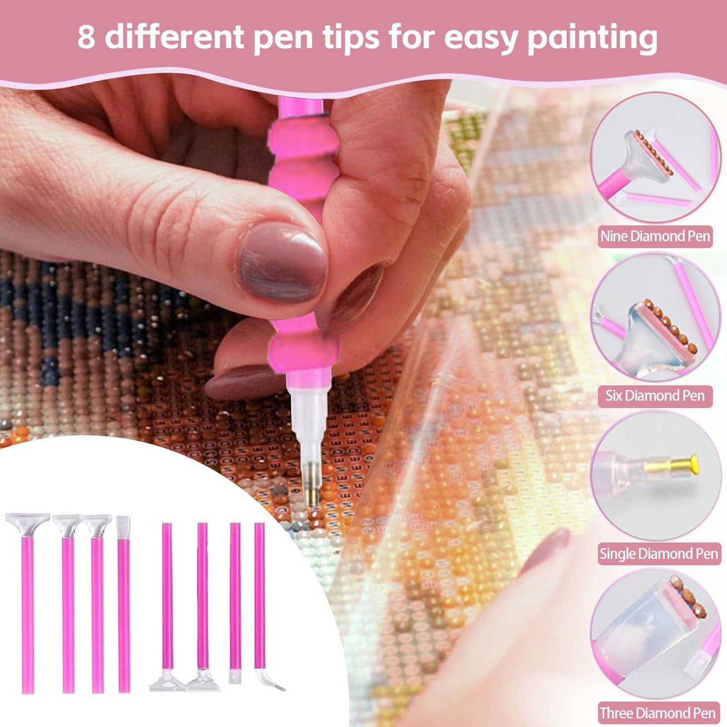 DNSGOOR 189Pcs All Inclusive Diamond Art Accessories Kit Diamond Painting A4 LED Light Pad Set with Diamond Art Sealer Glue Stand Storage Case Pens 5D Painting Tools for DIY Drill Craft