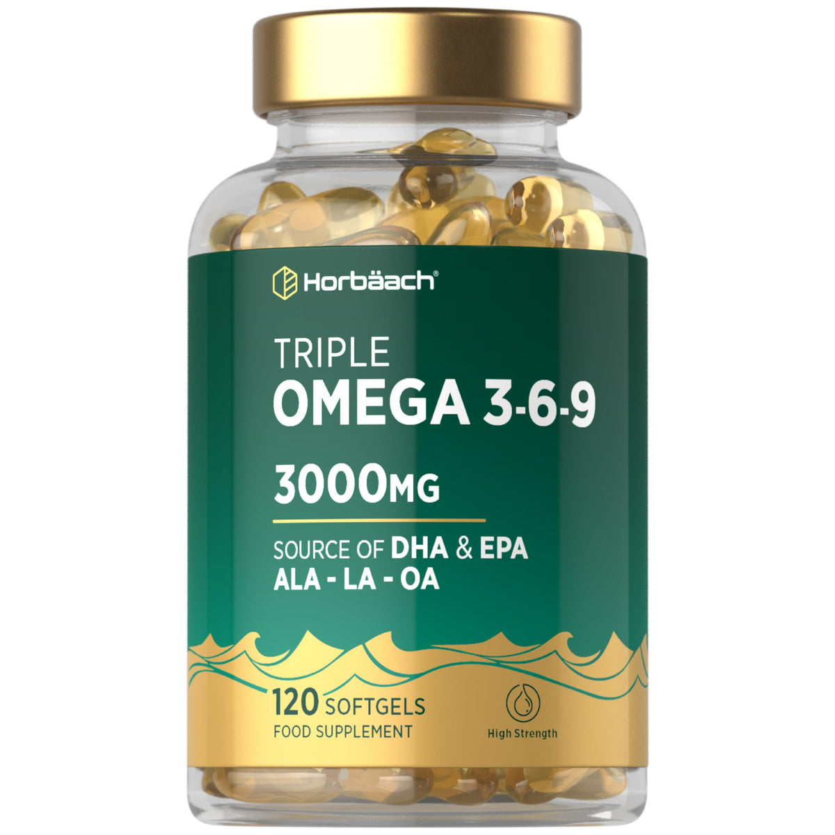 Triple Omega 3 6 9 Capsules 3000mg ALA, LA & OA - 240 Softgels