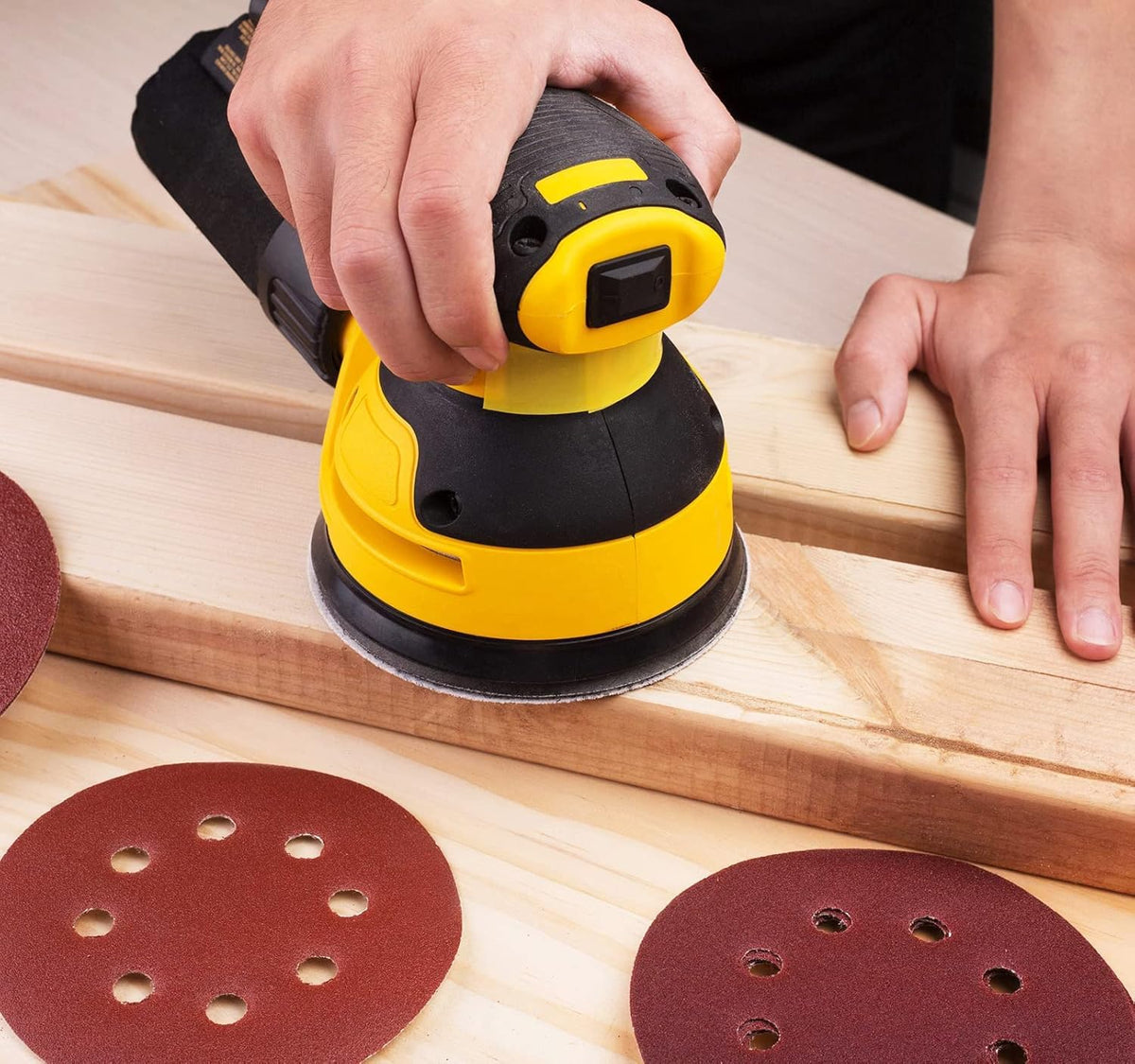 SATC Sanding Discs 150 Grit 110PCS Orbital Sander Discs 125mm Hook and Loop Round Orbital Sander Pads for Sanding