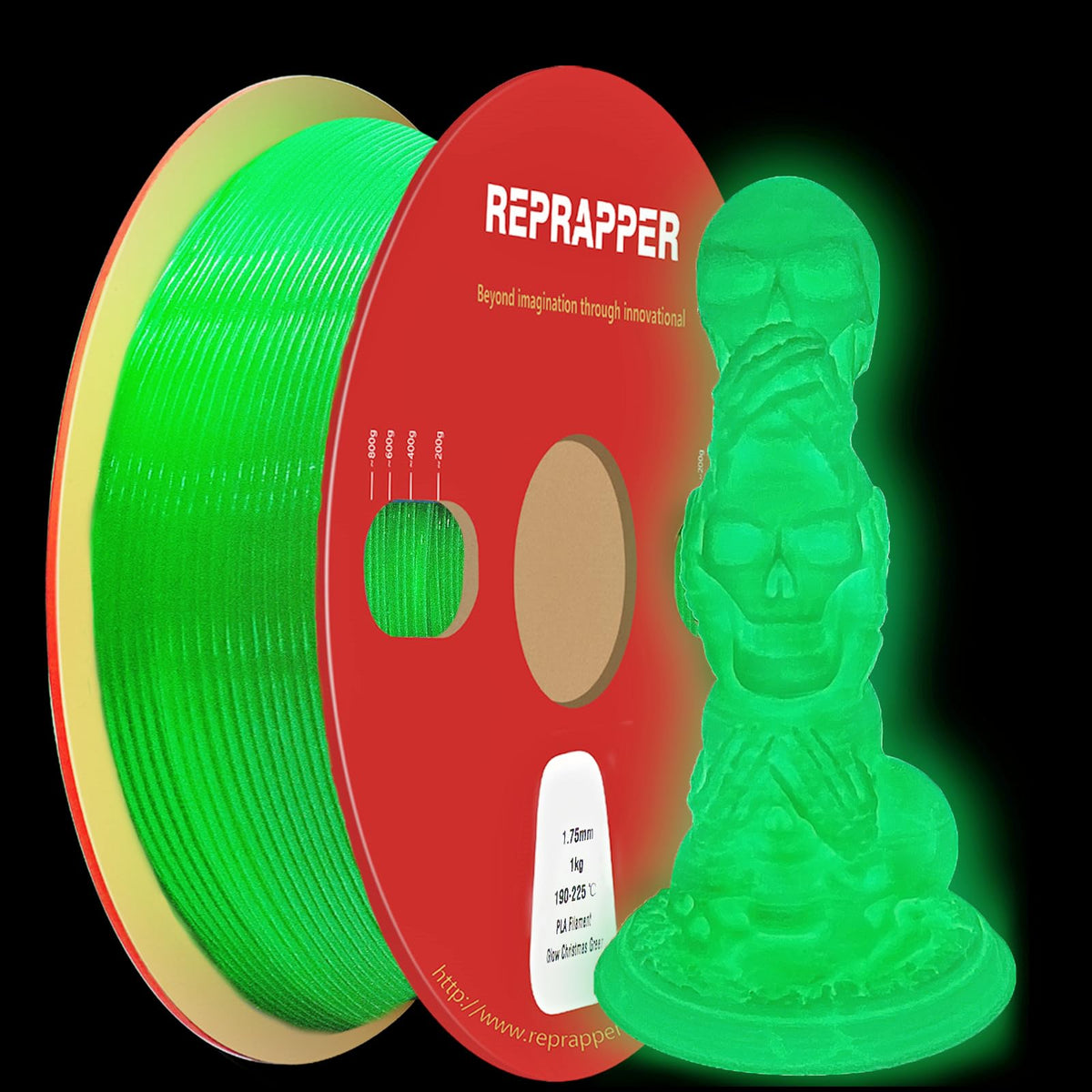 Reprapper 4X 250g Color Pack – Dual Color PLA Filament 1.75mm for 3D Printer & 3D Pen, Multicolour Filament, 4 x 250g Matte Red/Blue, Matte Purple/Green, Silk Red/Blue, and Silk Purple/Green